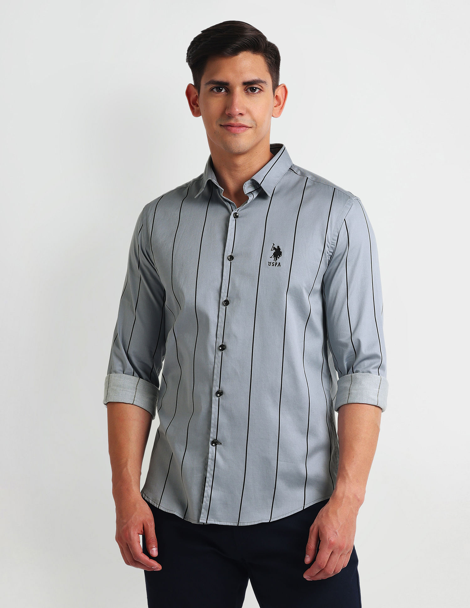 U.S. Polo Assn. Denim Co. Vertical Stripe Slim Shirt