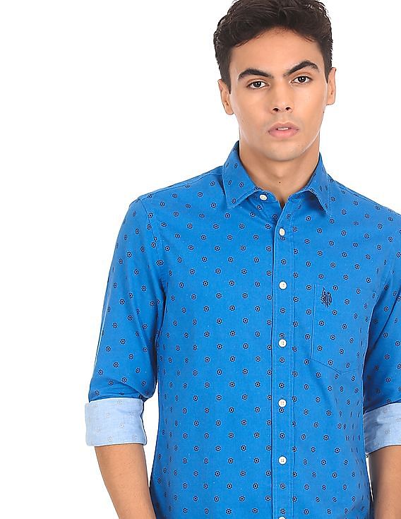 U.S. Polo Assn. Spread Collar Printed Casual Shirt