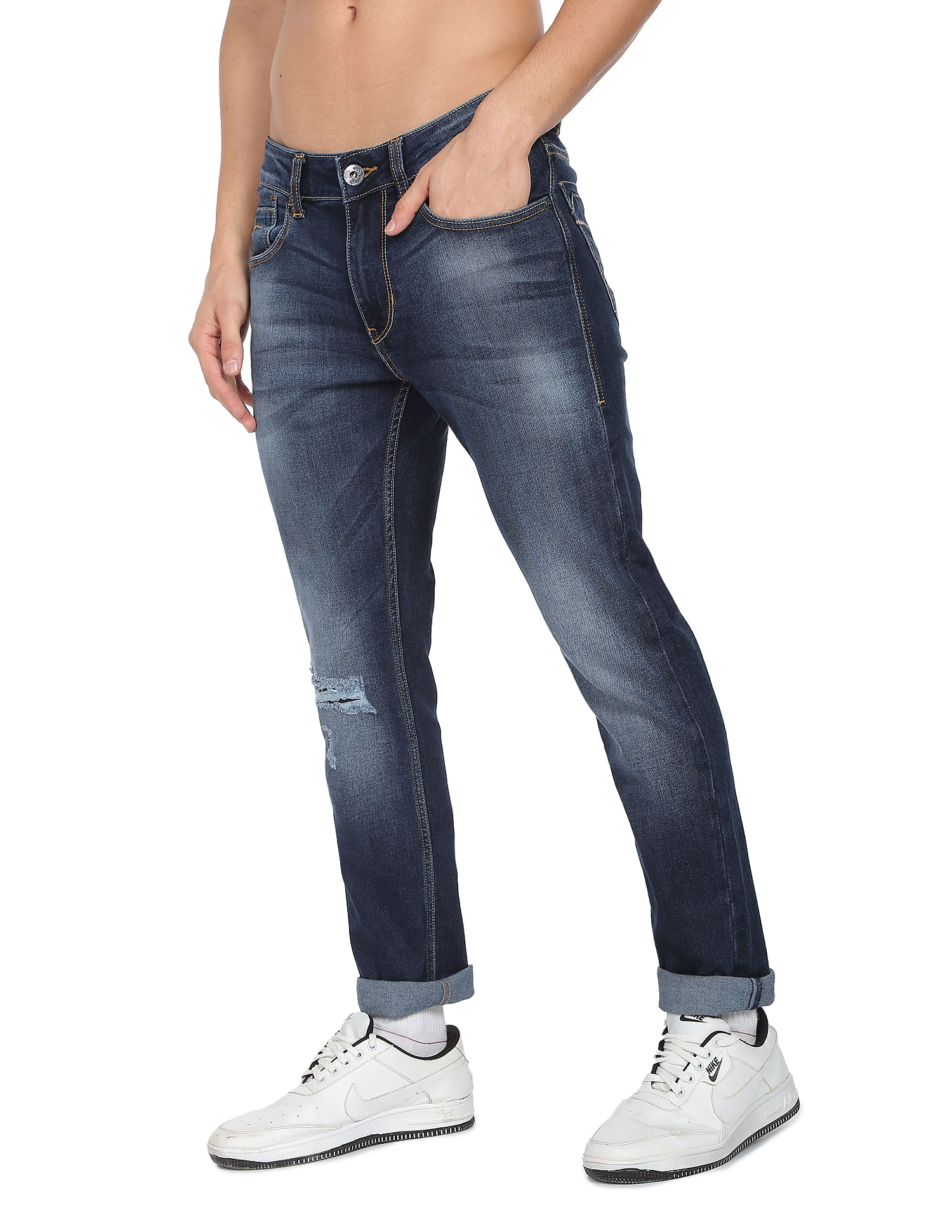 Flying Machine Stone Wash Michael Slim Tapered Fit Jeans