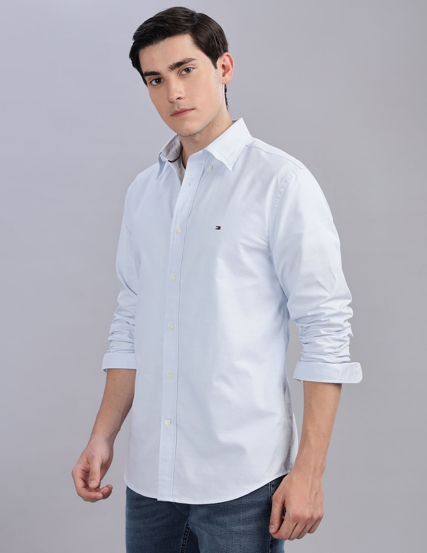 Tommy Hilfiger Solid Regular-Fit Oxford Woven Shirt