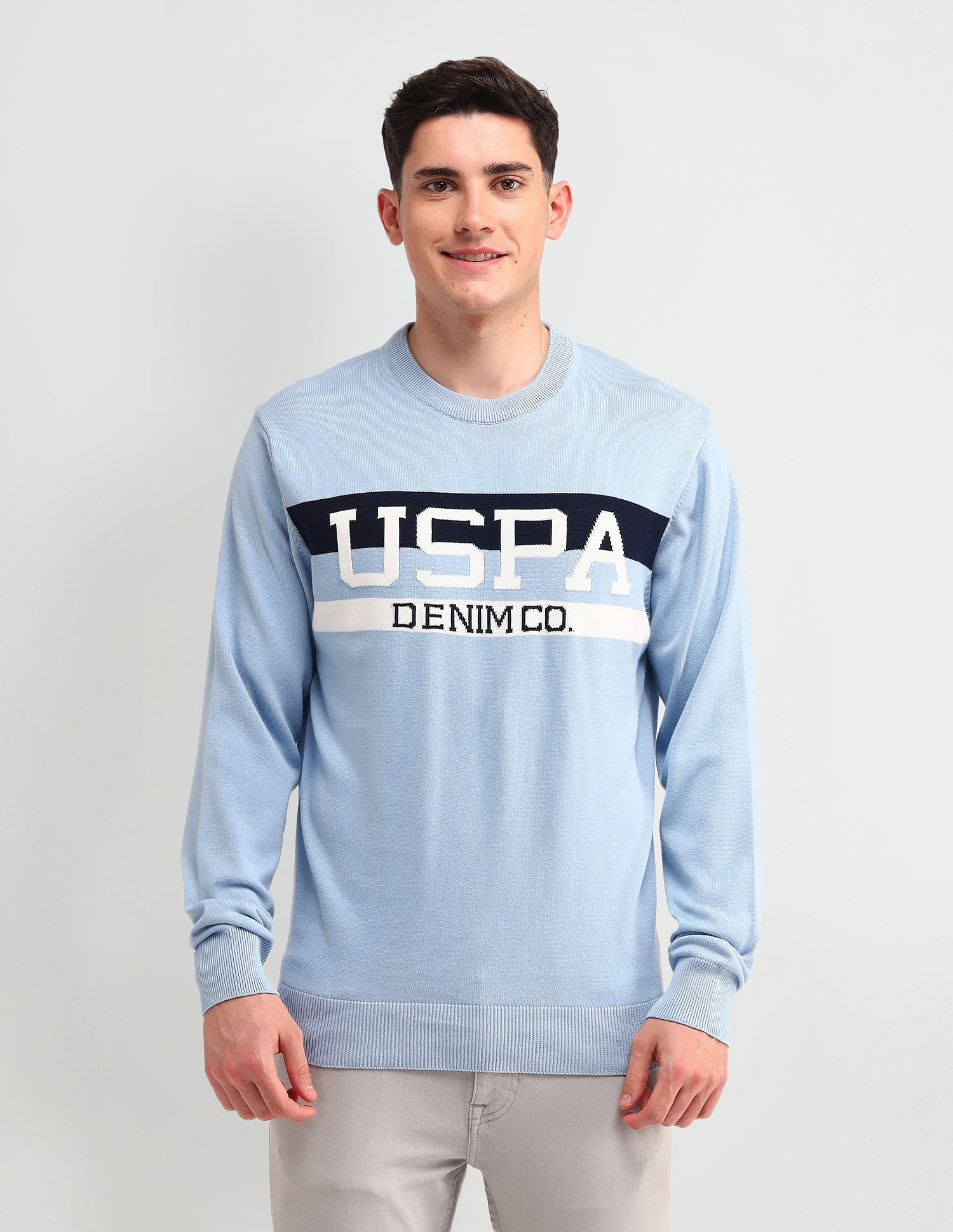 U.S. Polo Assn. Denim Co. Brand Printed Regular Fit Sweater