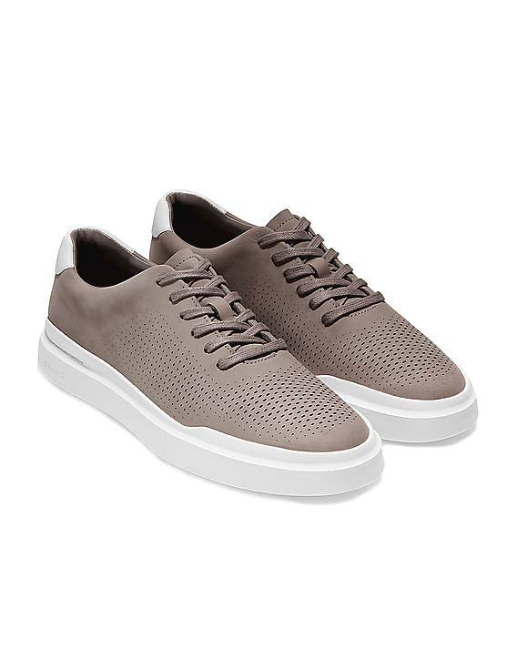 Cole Haan Men Grey Grandpro Rally Laser Cut Sneakers