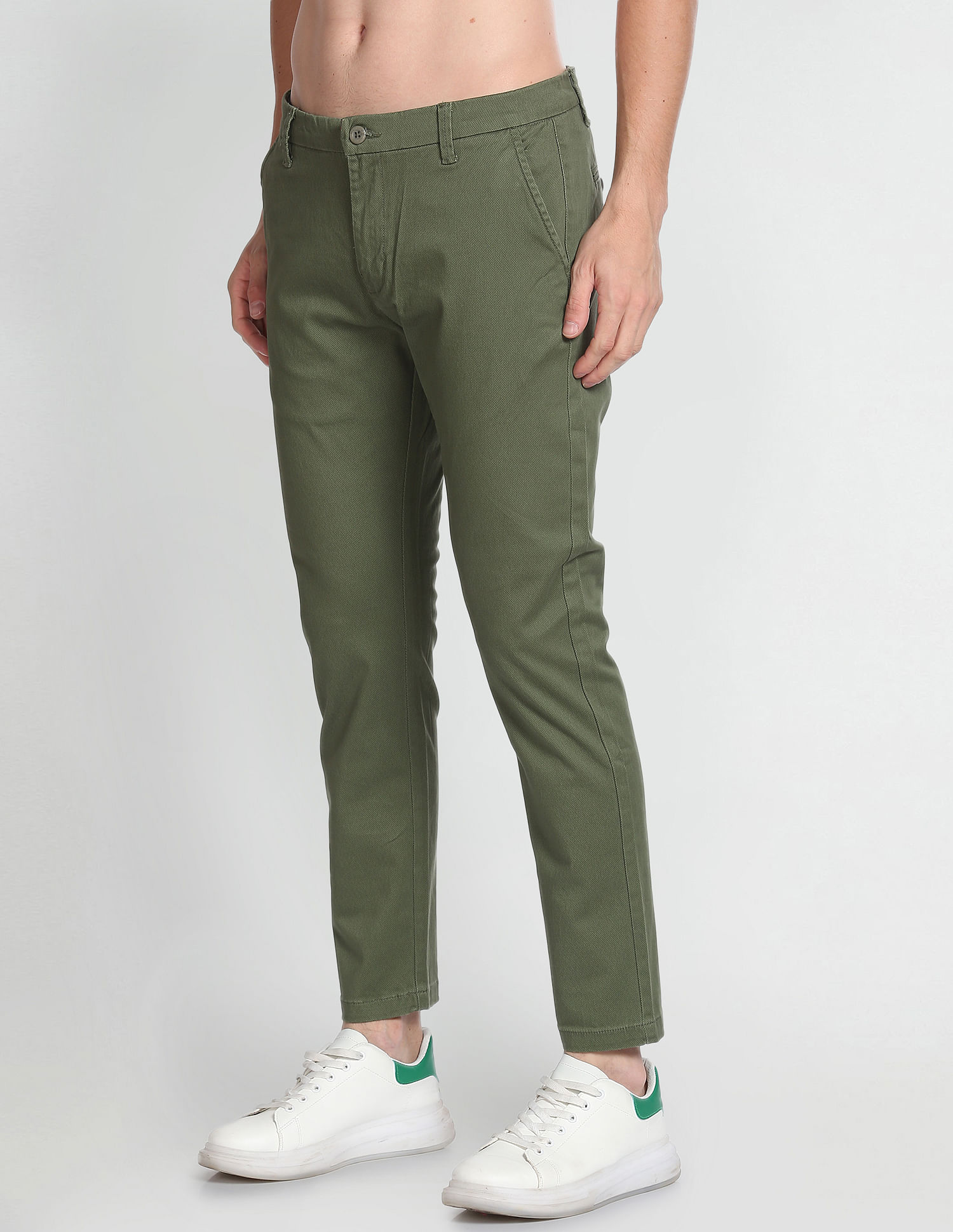 Flying Machine Twill Geometric Print Trousers