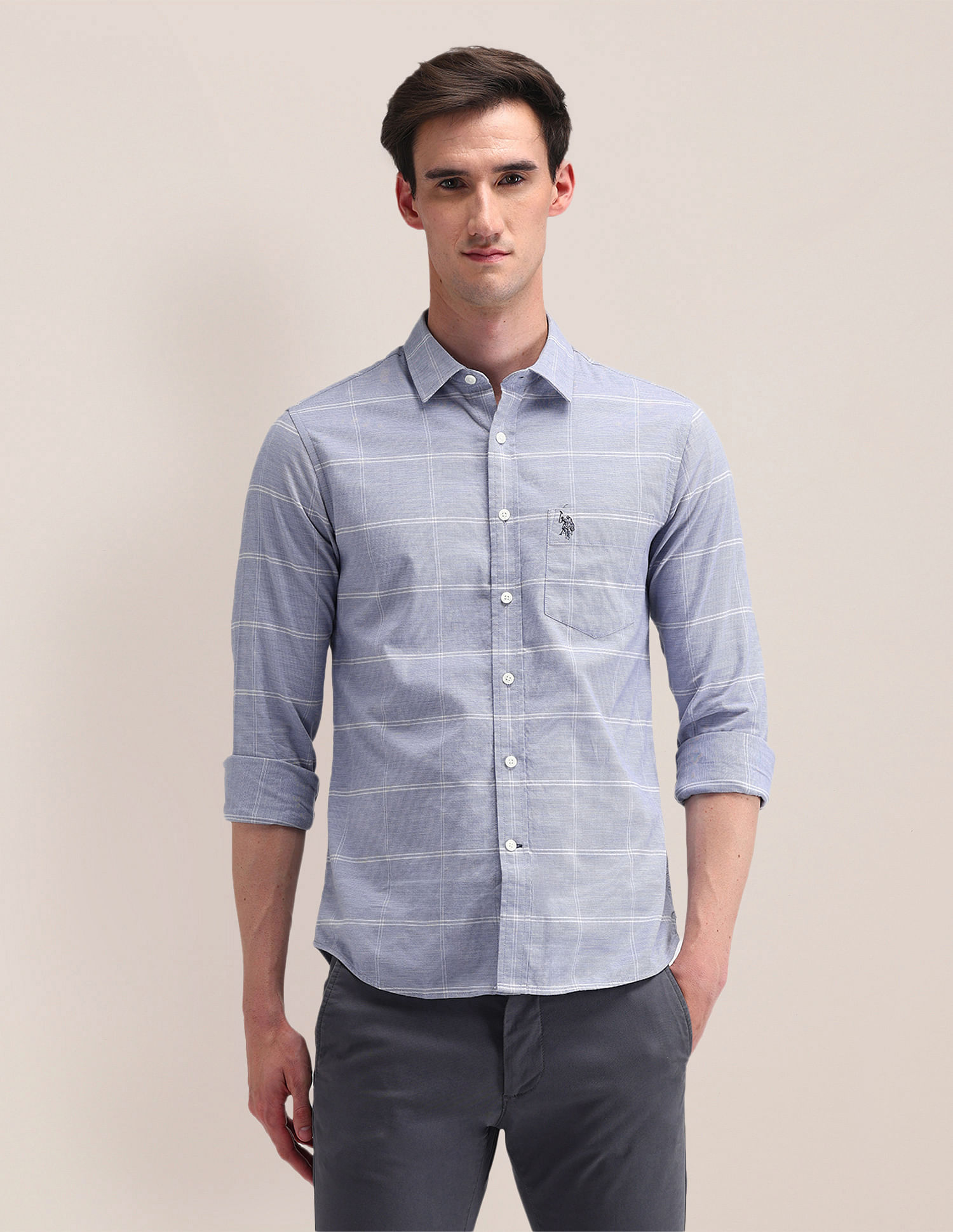 U.S. Polo Assn. Tailored Fit Checked Shirt