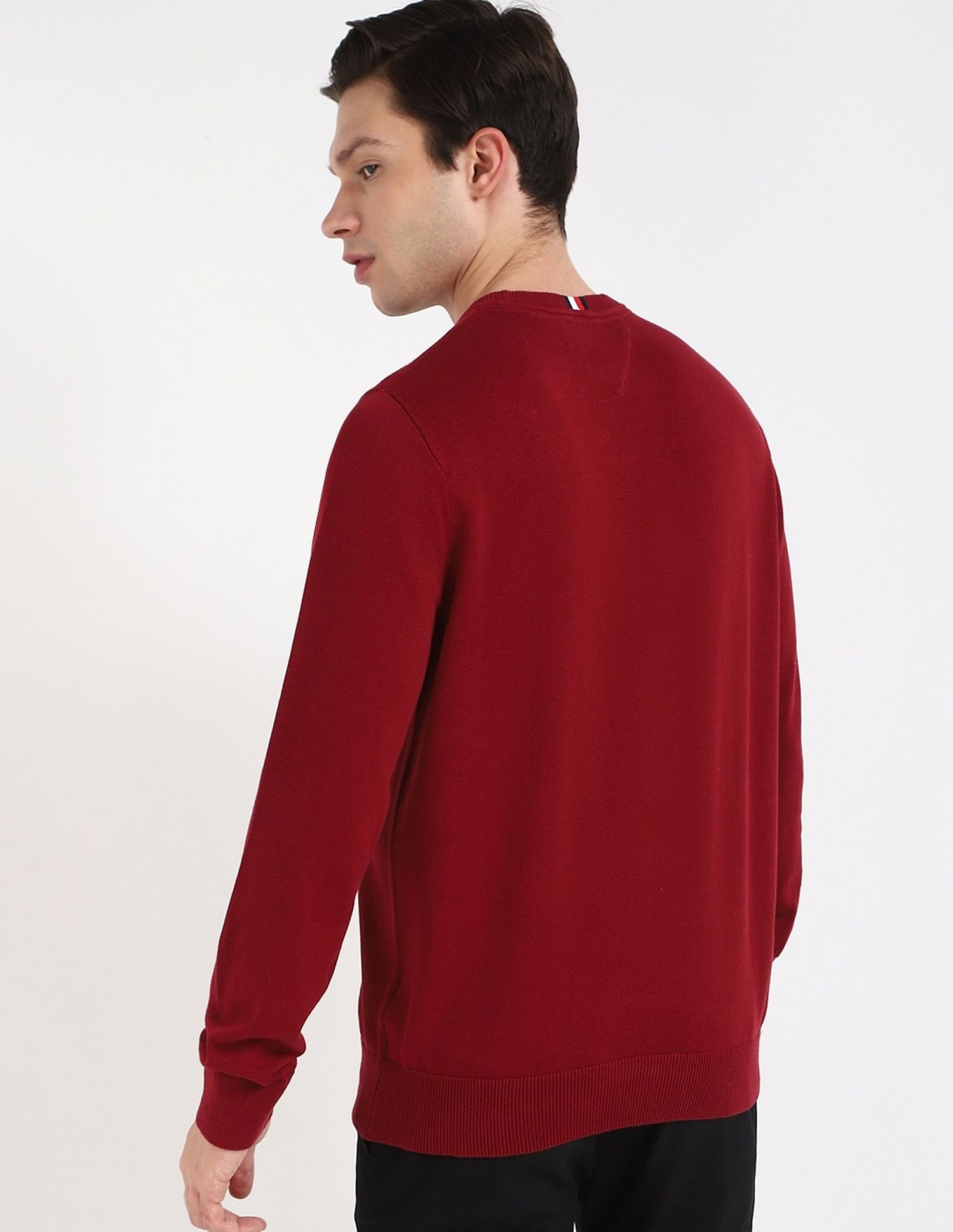 Tommy Hilfiger Solid Regular-Fit Cotton Sweater