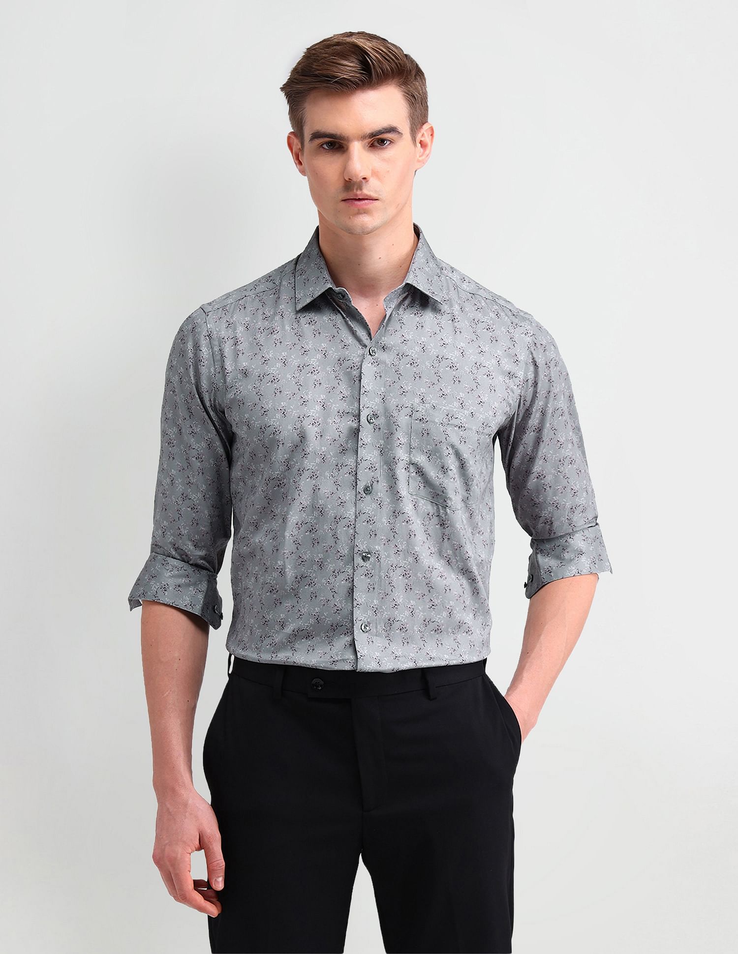 Arrow Manhattan Slim All-over Print Shirt