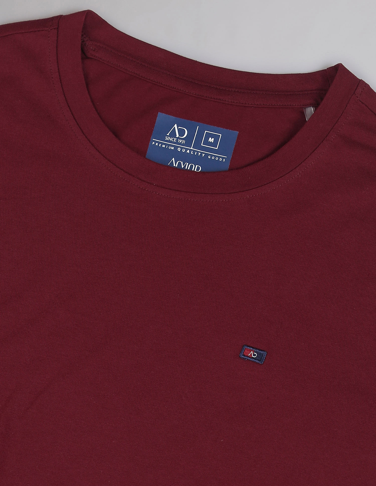AD by Arvind Pure Cotton Solid T-Shirt