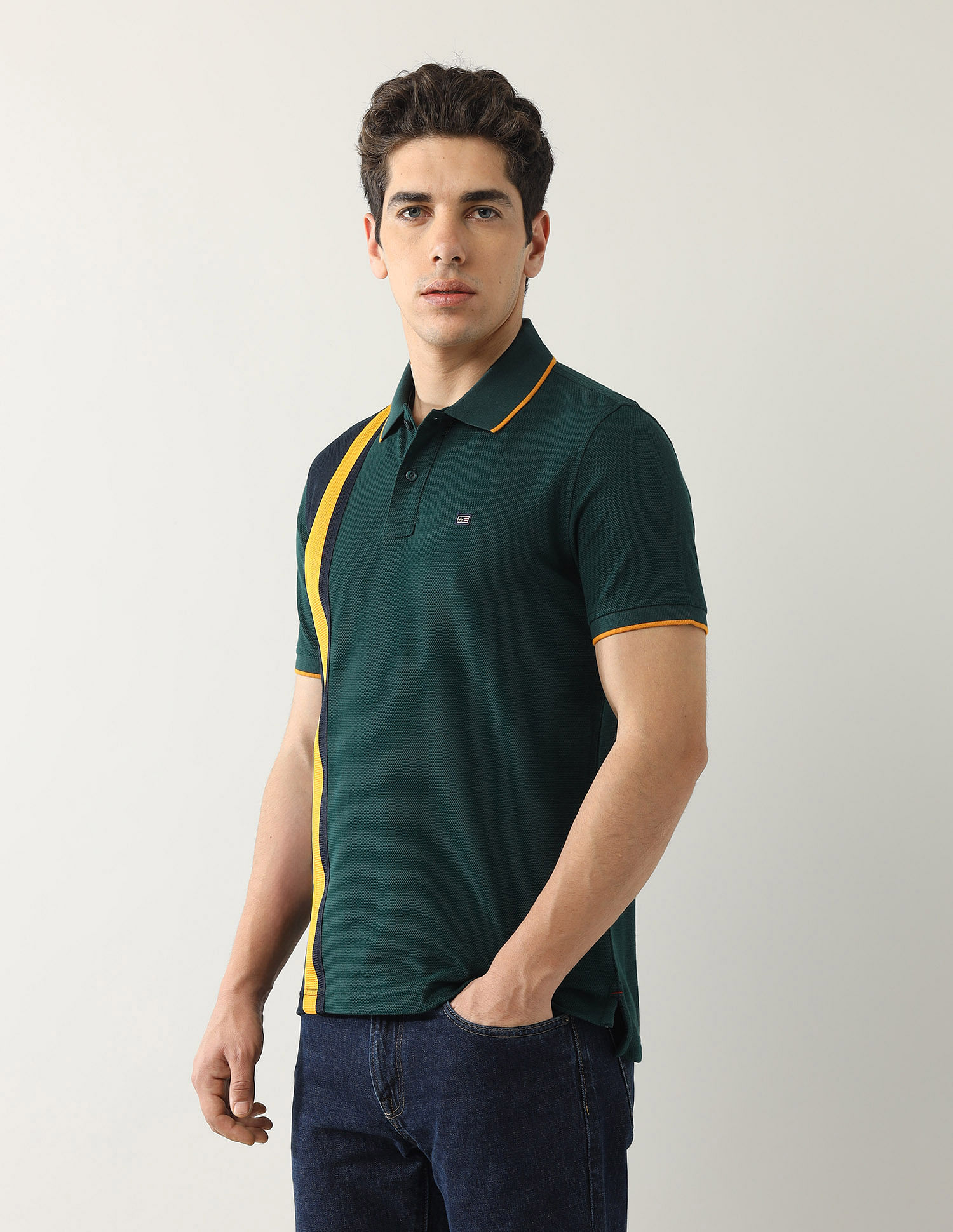 Arrow Sport Colourblocked Regular Fit Polo Shirt