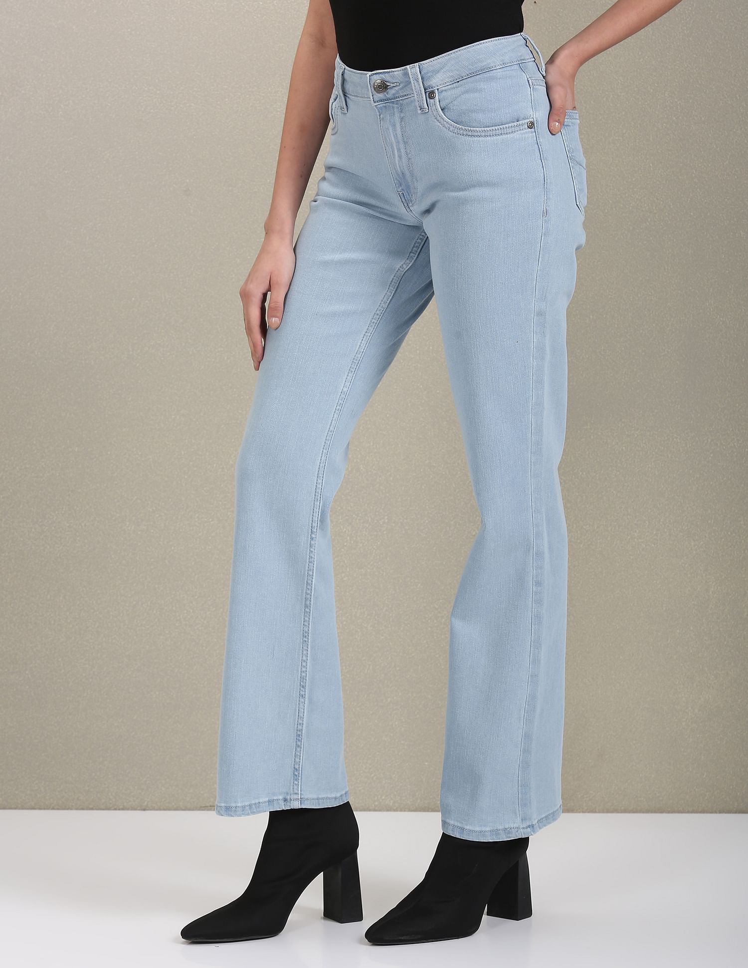 U.S. Polo Assn. Women Mid Rise Boot Cut Jeans