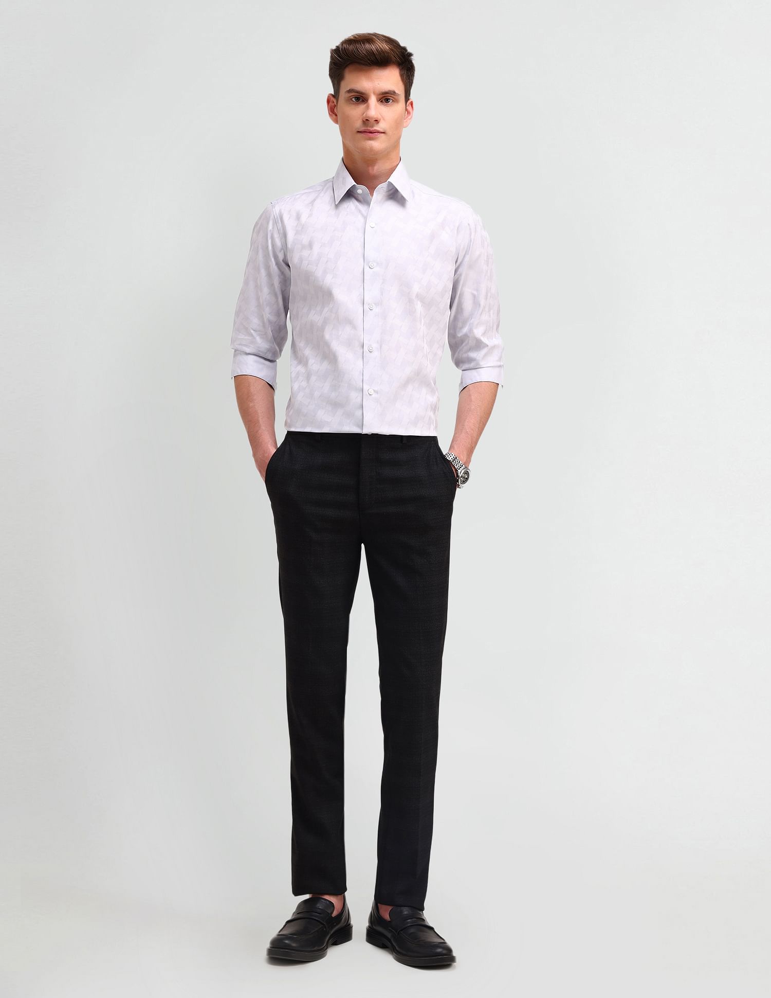 Arrow Newyork Slim Fit Jaquard Shirt