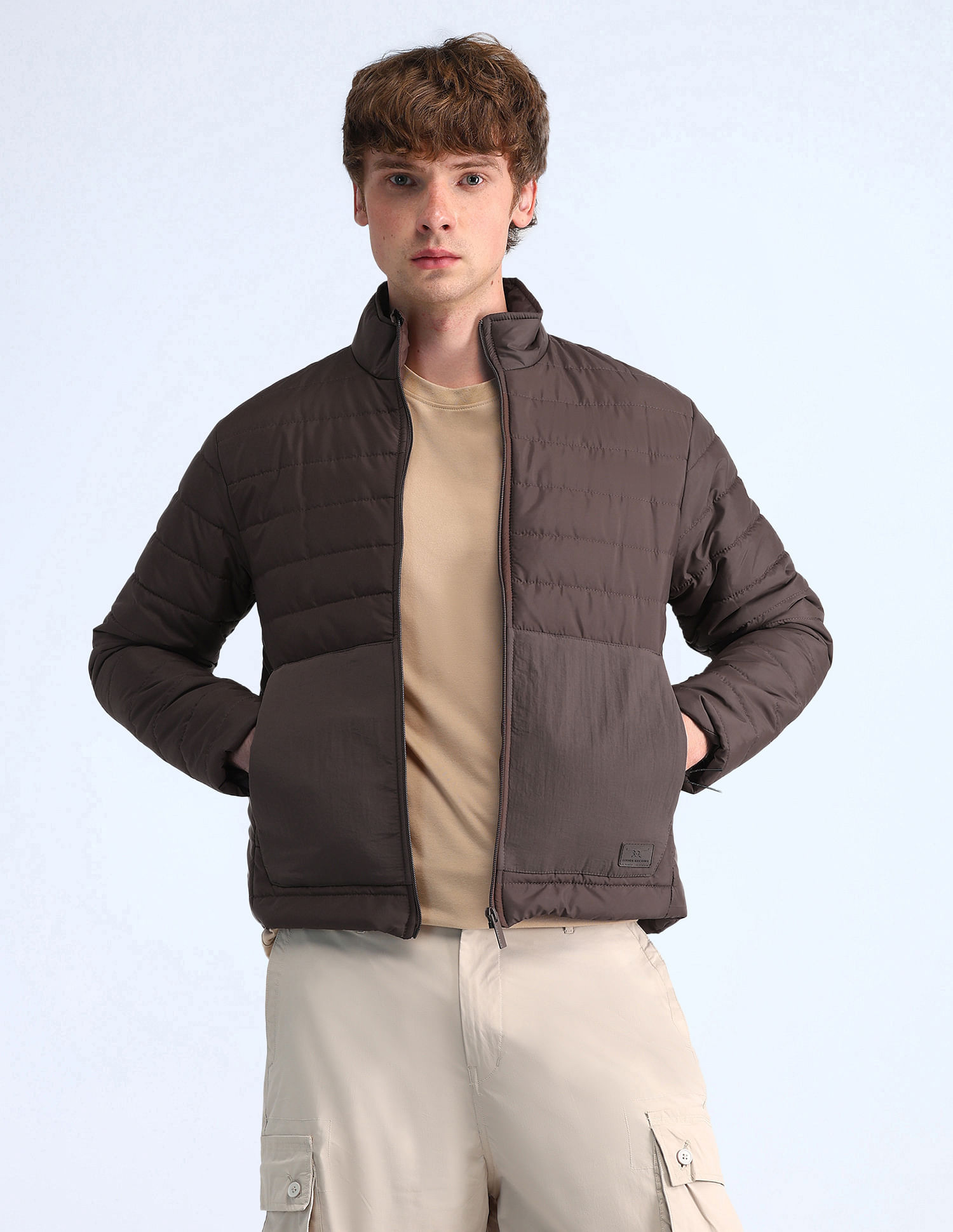 Flying Machine Regular Fit Solid Padded Jacket