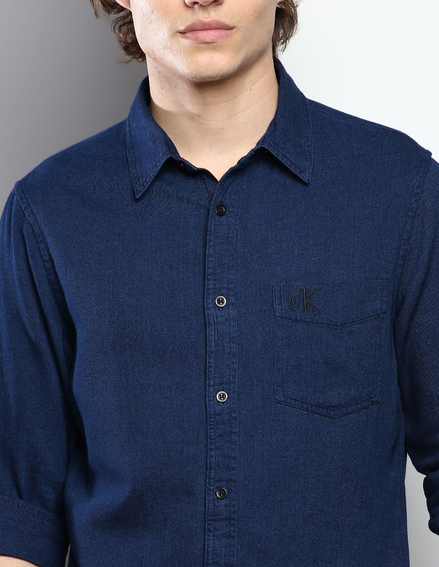 Calvin Klein Denim Shirt - Blue |ThirdBaseUrban