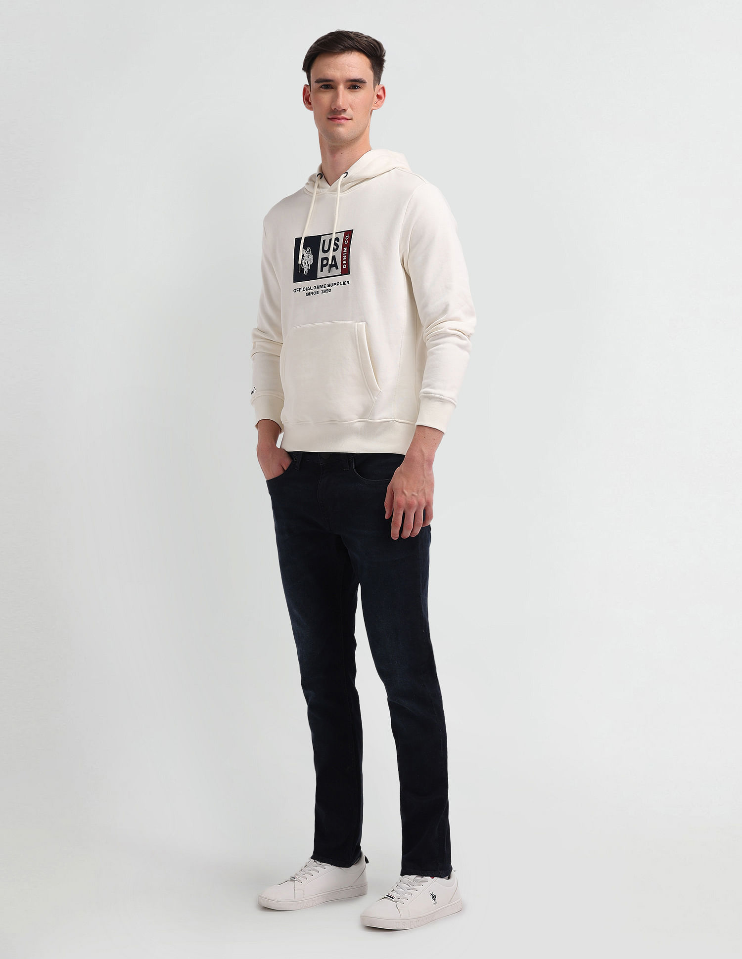 U.S. Polo Assn. Denim Co. Hooded Brand Appliqued Sweatshirt