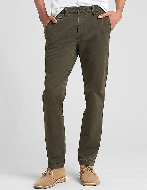 Vintage wash khakis in shop slim fit with gapflex