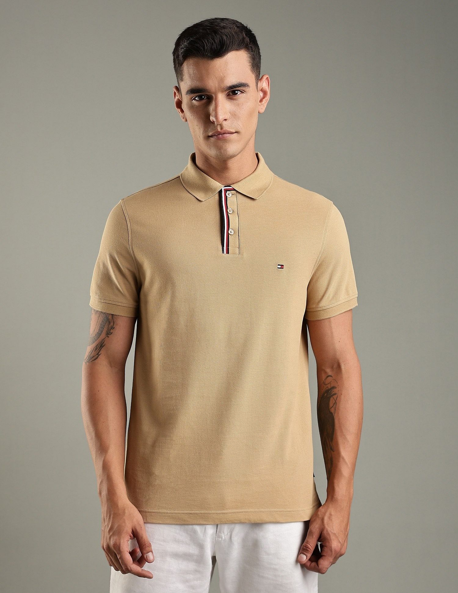 Tommy Hilfiger Solid Regular-Fit Cotton Polo Shirt