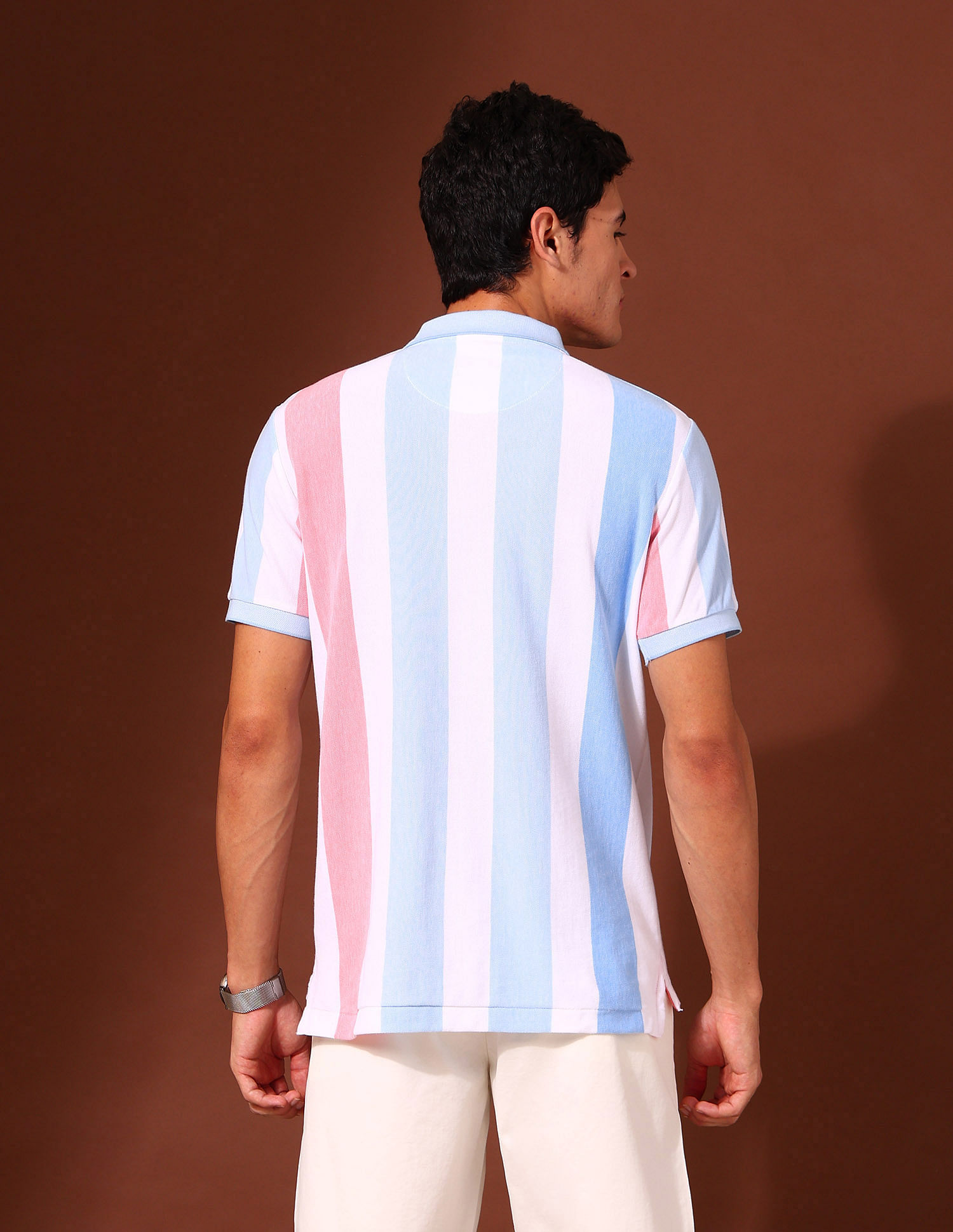 U.S. Polo Assn. Vertical Striped Working Holiday Polo Shirt