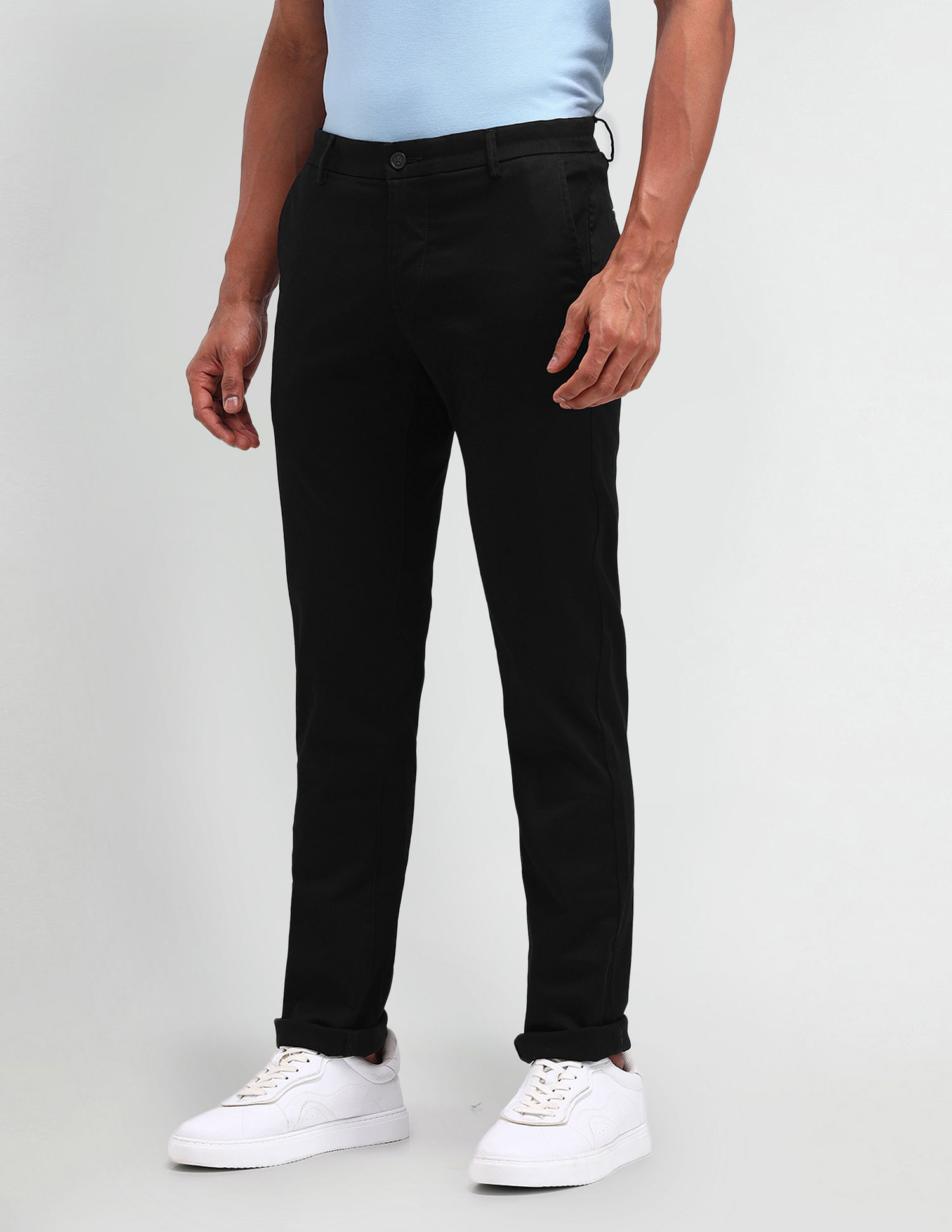 Arrow Sport Slim Fit Satin Weave Trousers