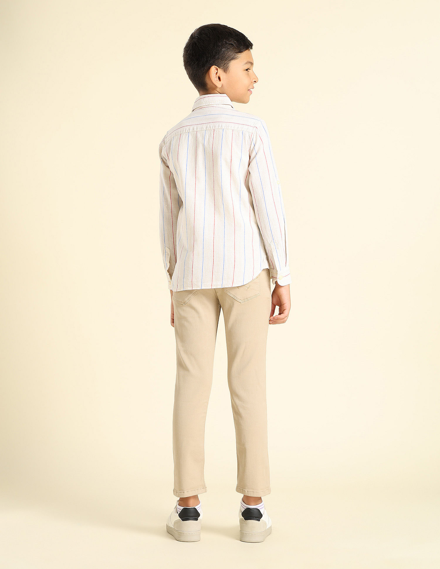 U.S. Polo Assn. Kids Boys Vertical Striped Regular Fit Shirt