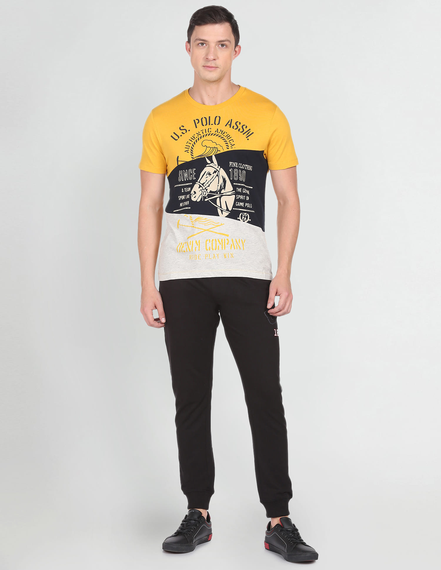 Buy Polo Denim Mid Rise Brand Print Track Pants