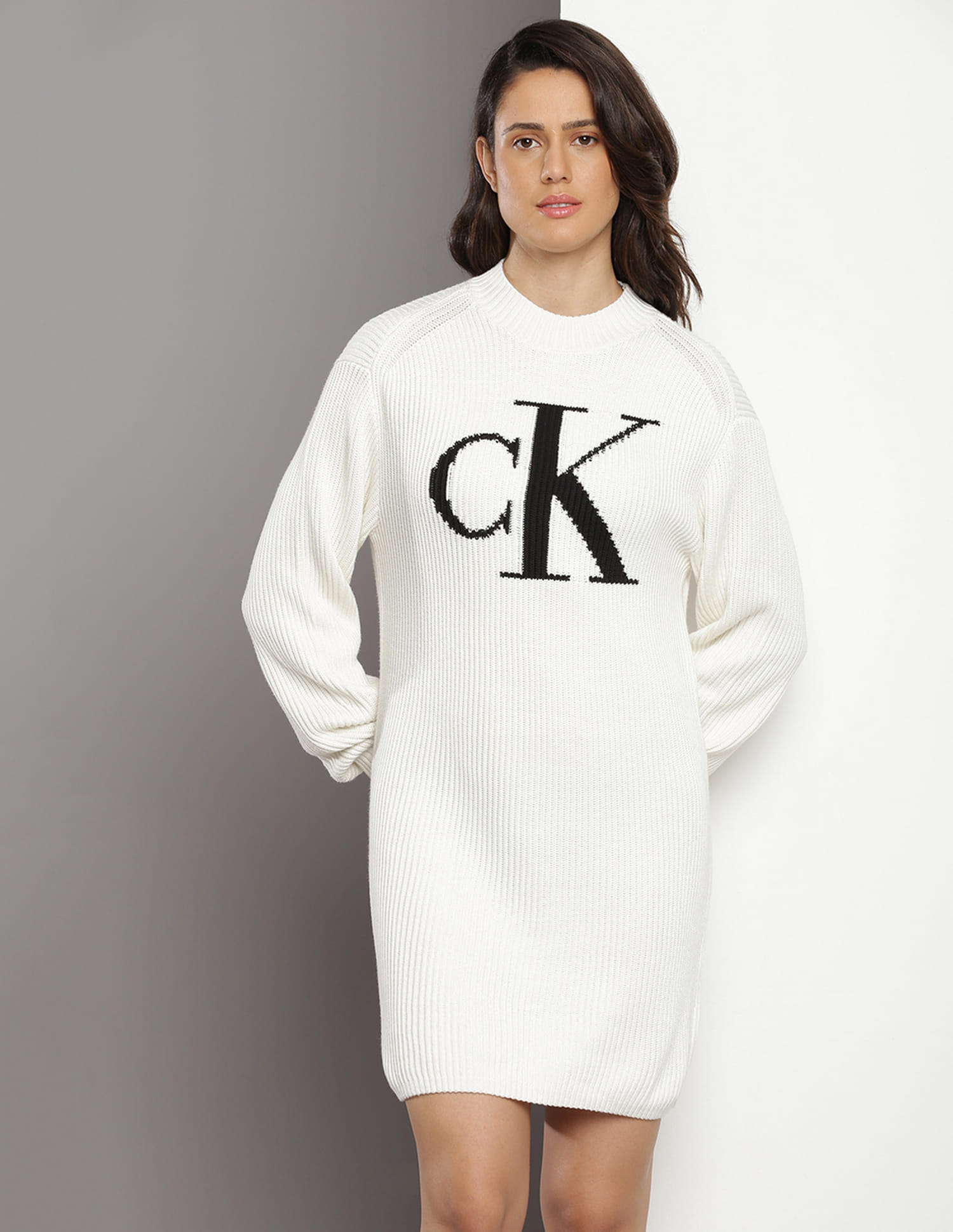 Buy Calvin Klein Patterned Knit Sweater Dress - NNNOW.com