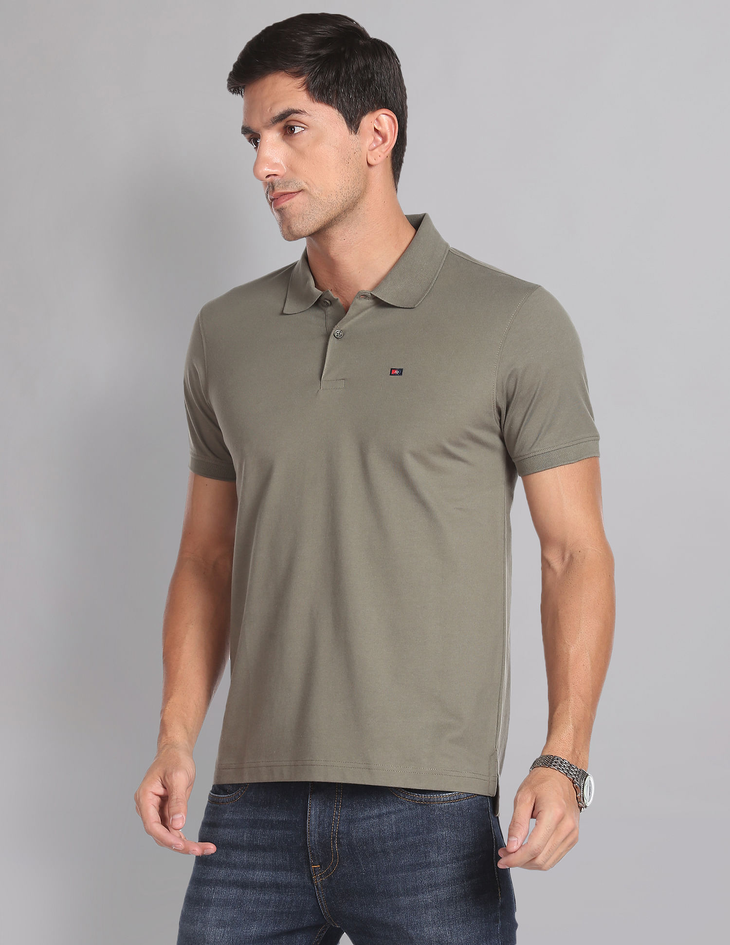AD by Arvind Wrinkle Resistant Quick Dry Smart Polo Shirt