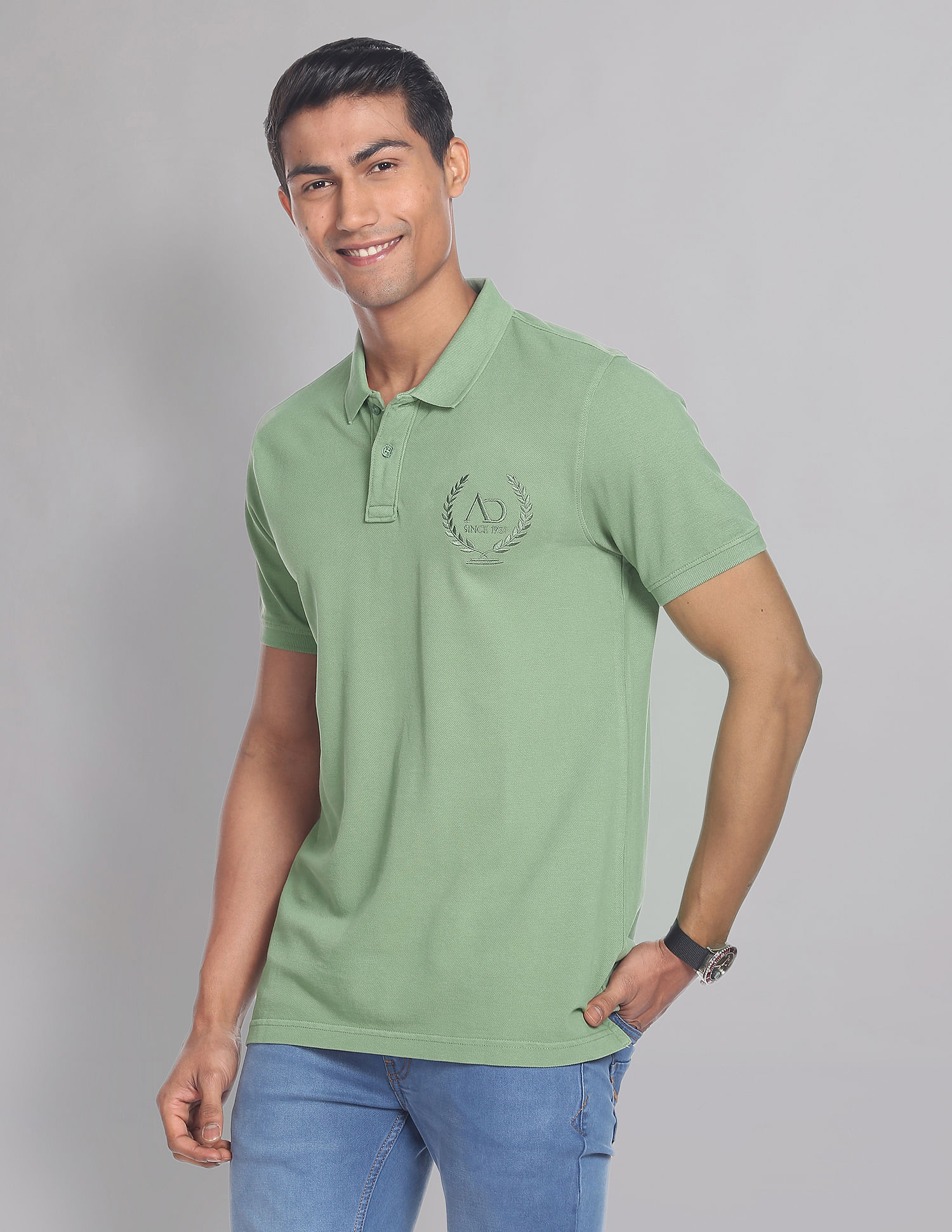 AD by Arvind Overdyed COOL-IT Profound Polo Shirt