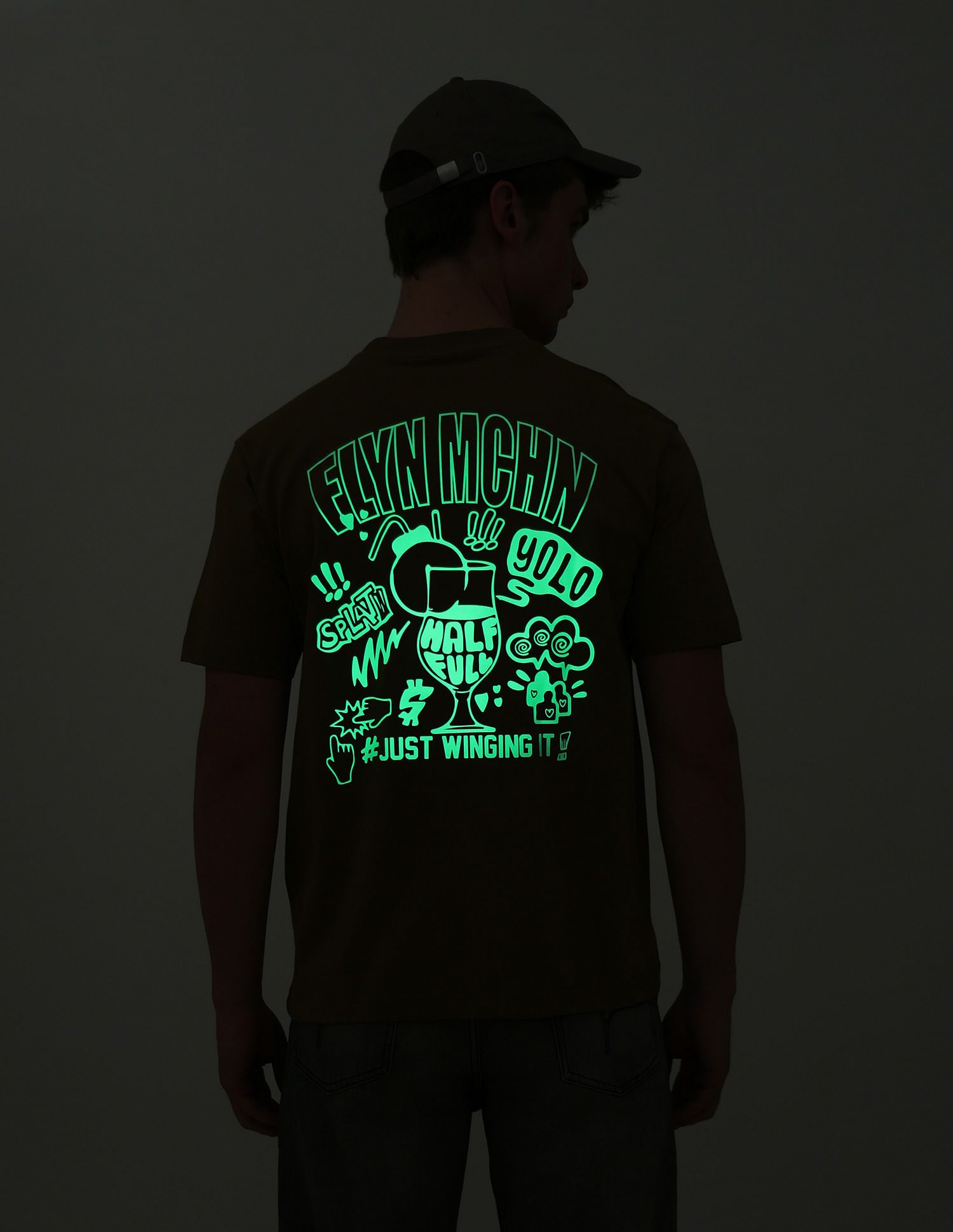 Flying Machine Glow In The Dark Relaxed Fit T-Shirt