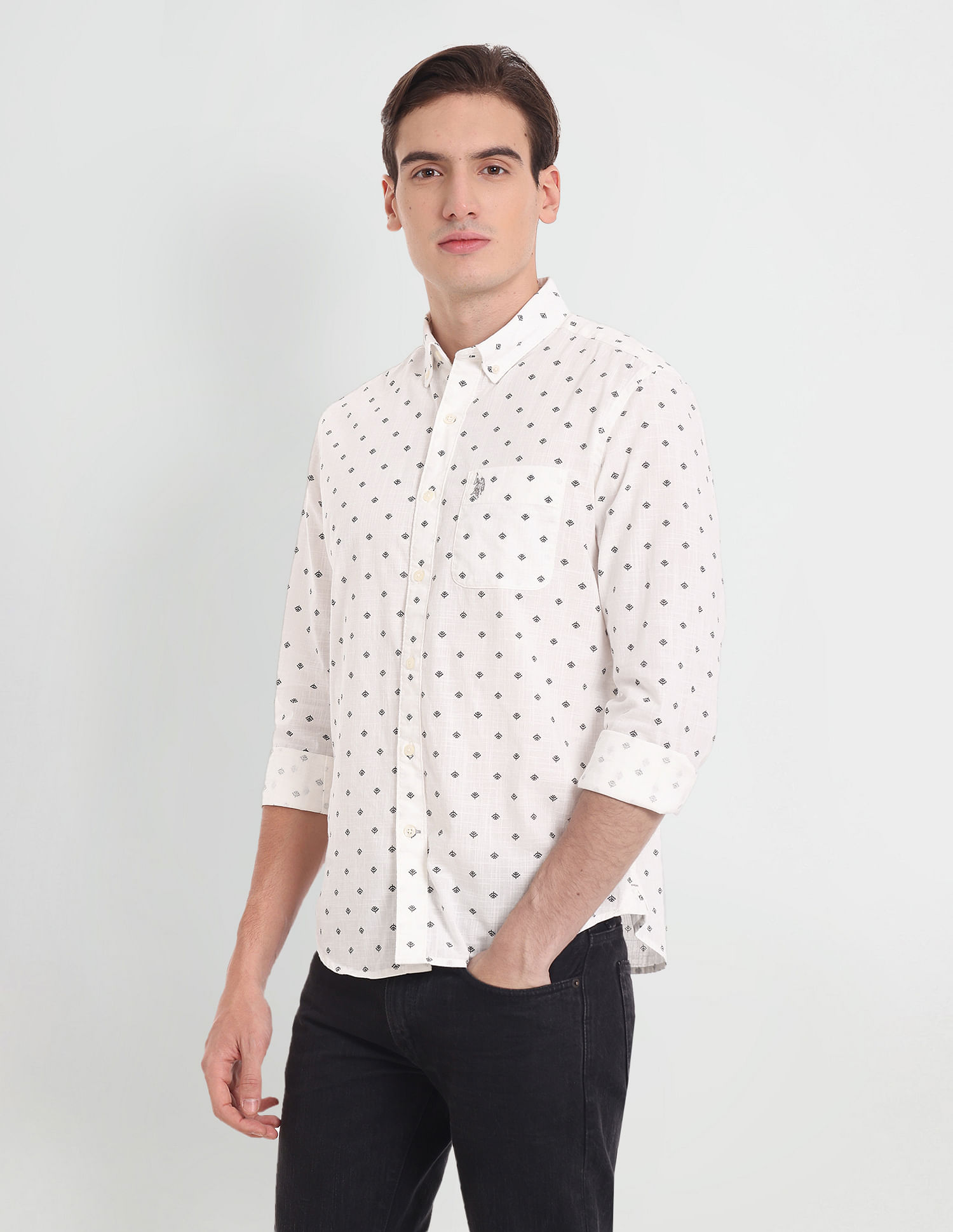 U.S. Polo Assn. Denim Co. Slub Print Cotton Shirt