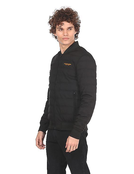 U.S. Polo Assn. Stand Collar Full Zip Solid Bomber Jacket