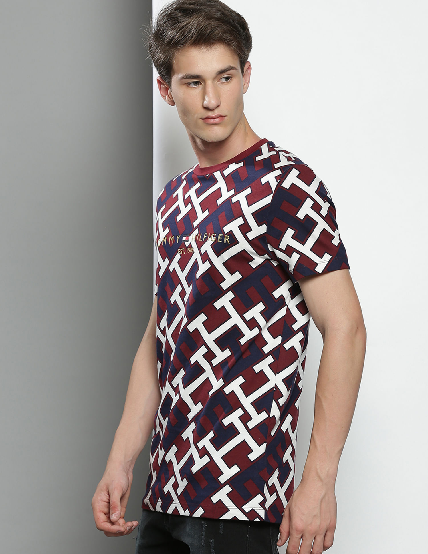 Tシャツ・カットソー ^ ^ 2color men's regular fit monogram logo short BOSS - Regular-fit T-shirt in cotton with Double B monogram