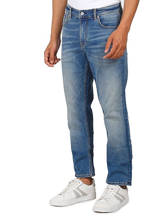 Calvin Klein Men Blue Mid Rise Stone Wash Jeans