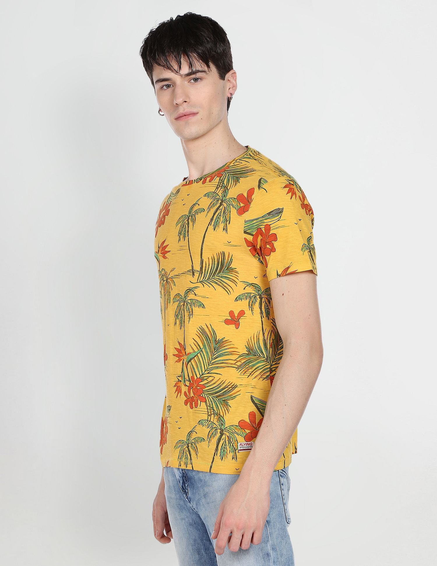 Buy Flying Machine Cotton Floral Print T Shirt NNNOW