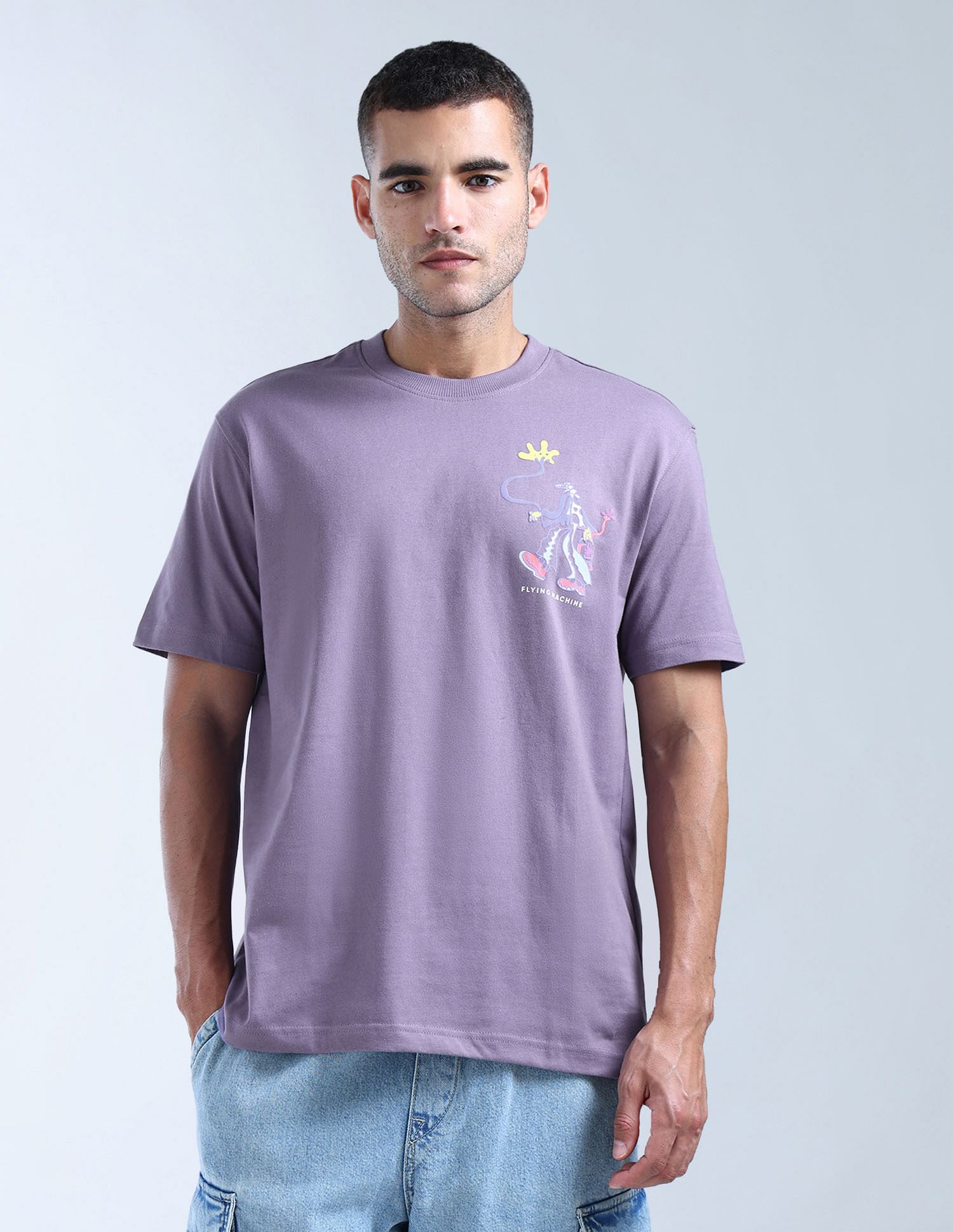 Flying Machine Graphic Pure Cotton T-Shirt