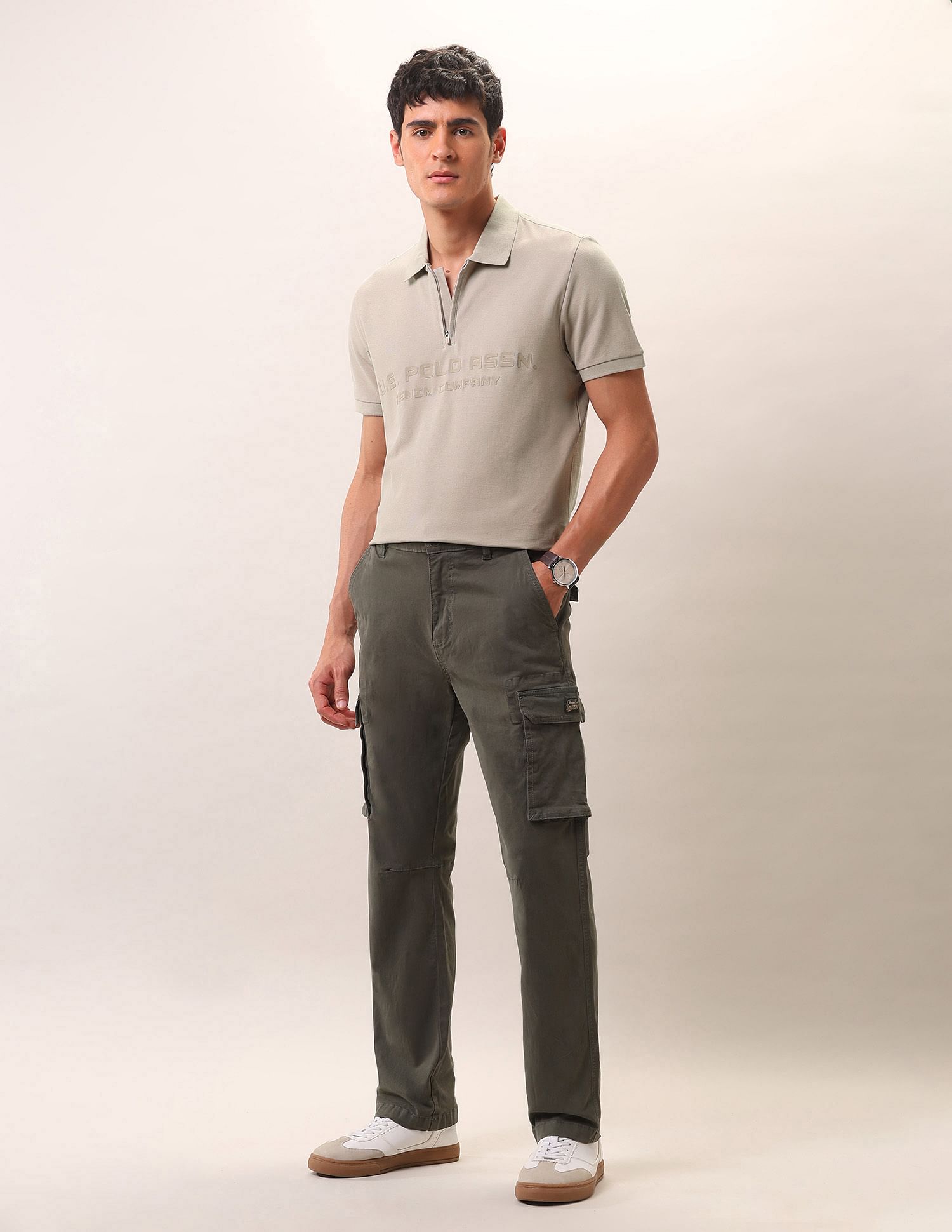 U.S. Polo Assn. Denim Co. Brand Embossed Pure Cotton Polo Shirt