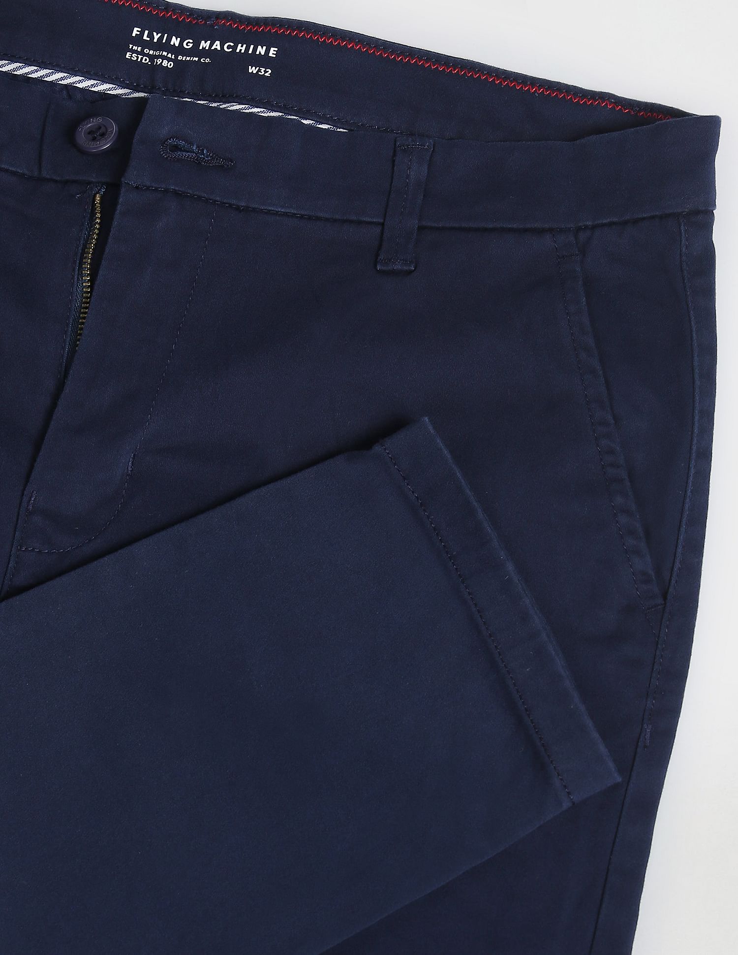 Flying Machine Slim Tapered Solid Trousers