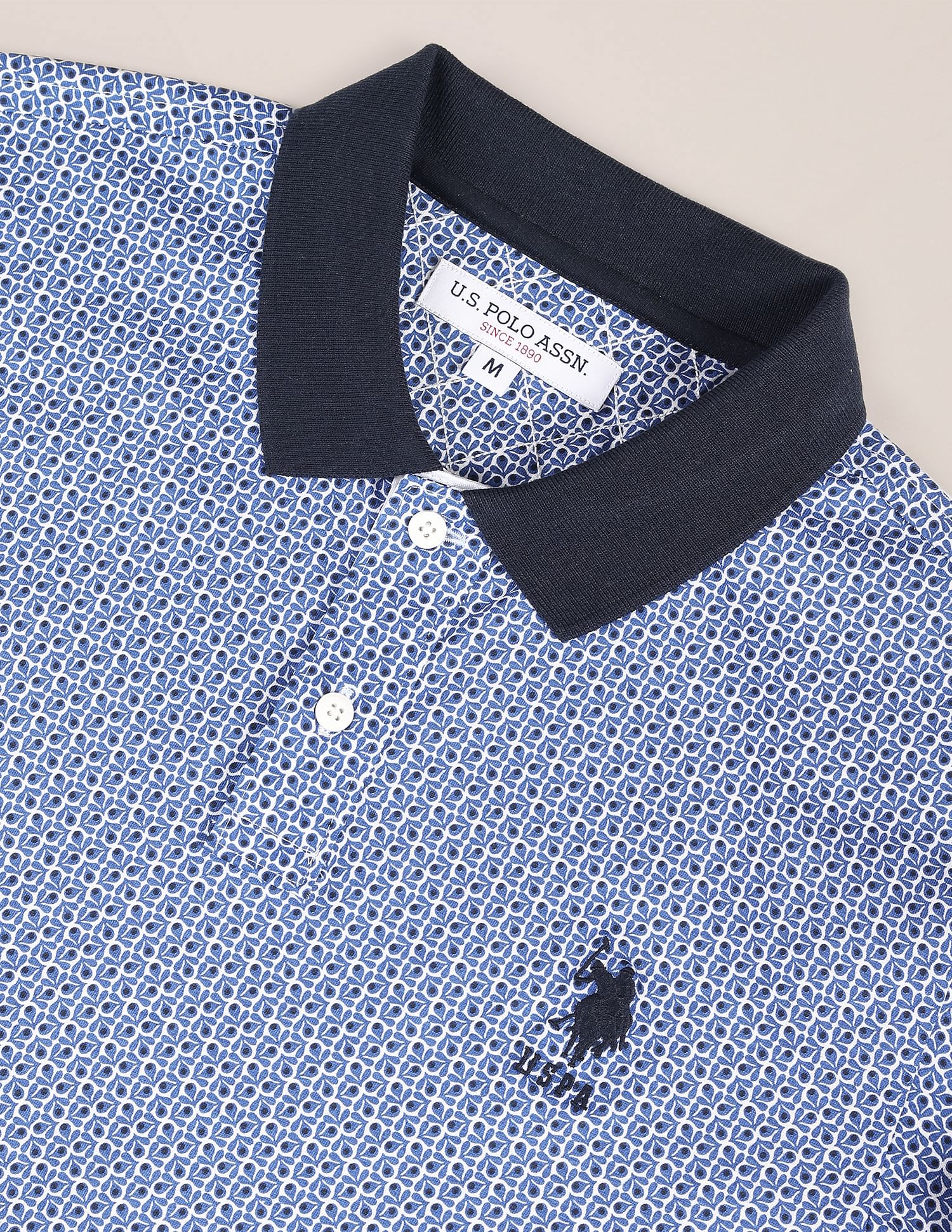 U.S. Polo Assn. Geometric Print Cotton Polo Shirt