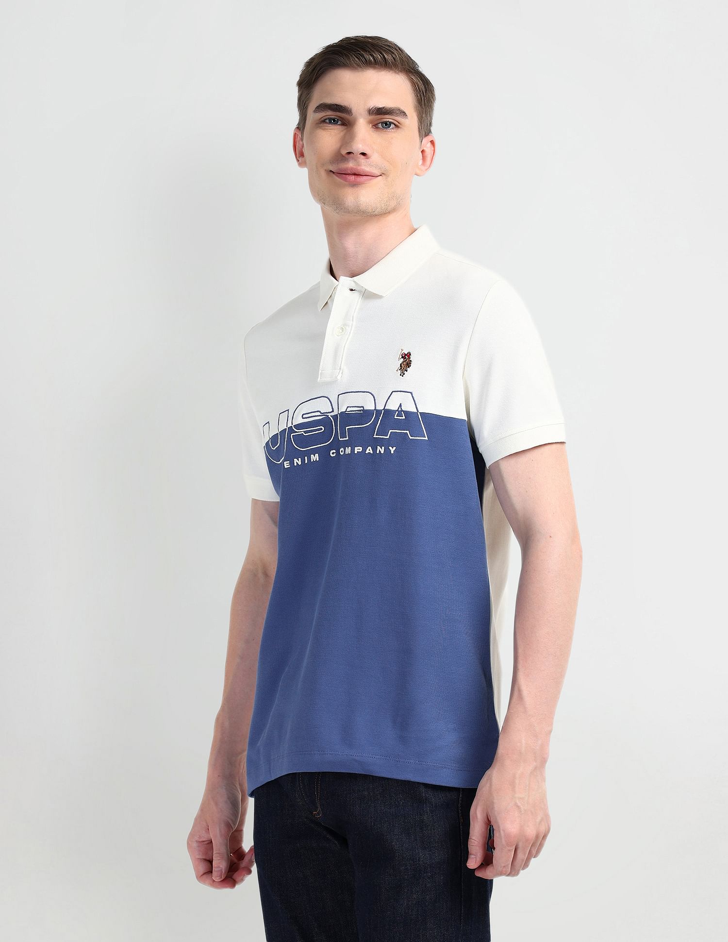 U.S. Polo Assn. Denim Co. Muscle Fit Colour Blocked Polo Shirt