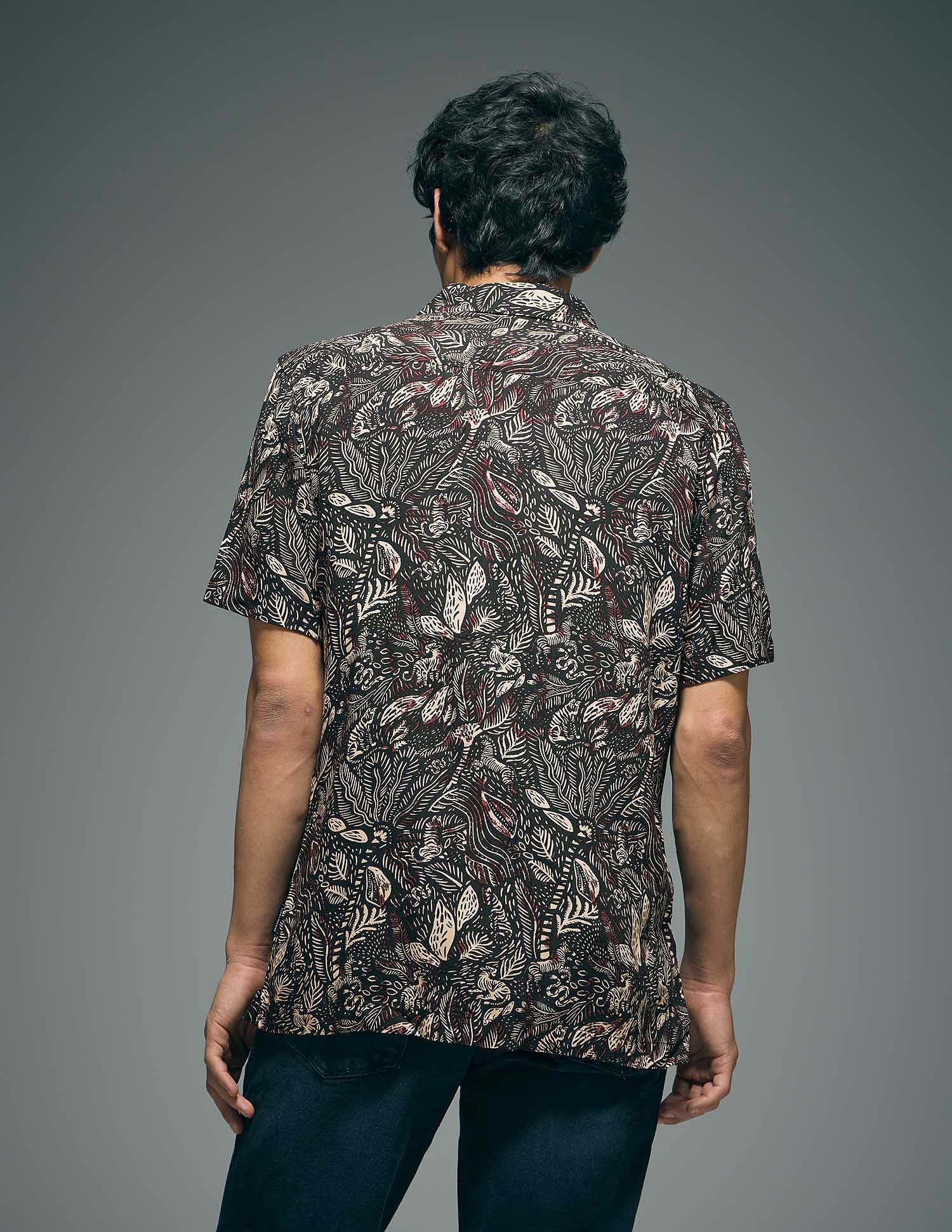 Flying Machine Tropical Print Cotton Shirt