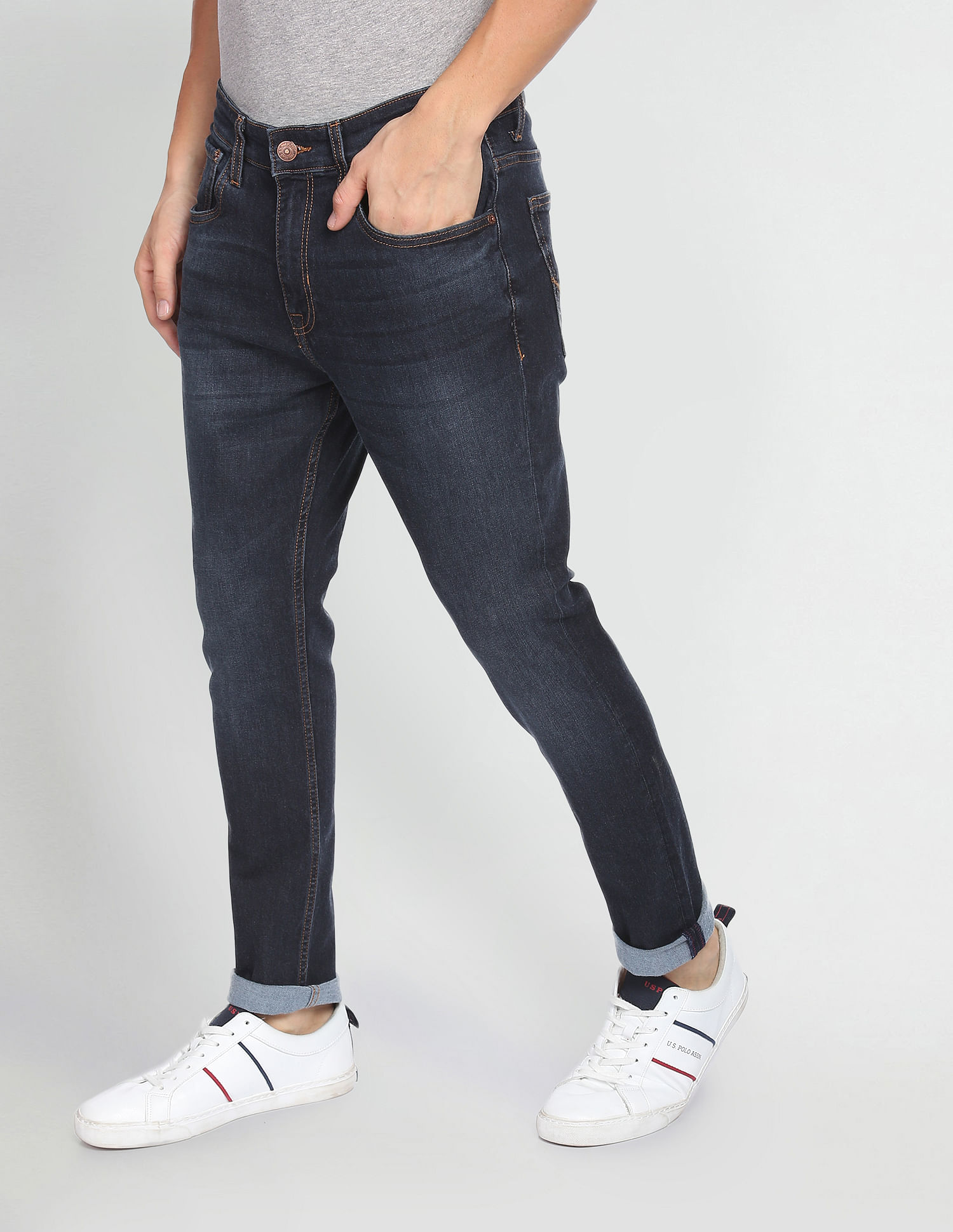U.S. Polo Assn. Denim Co. Henry Cropped Fit Blue Jeans