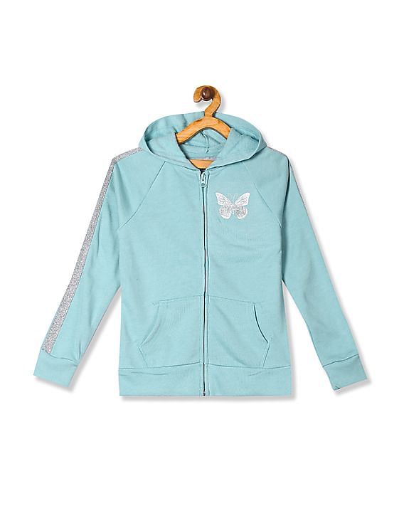 Buy The Children's Place Girls Girls Blue Active Embellished Graphic Fleece  Zip Up Hoodie - NNNOW.com