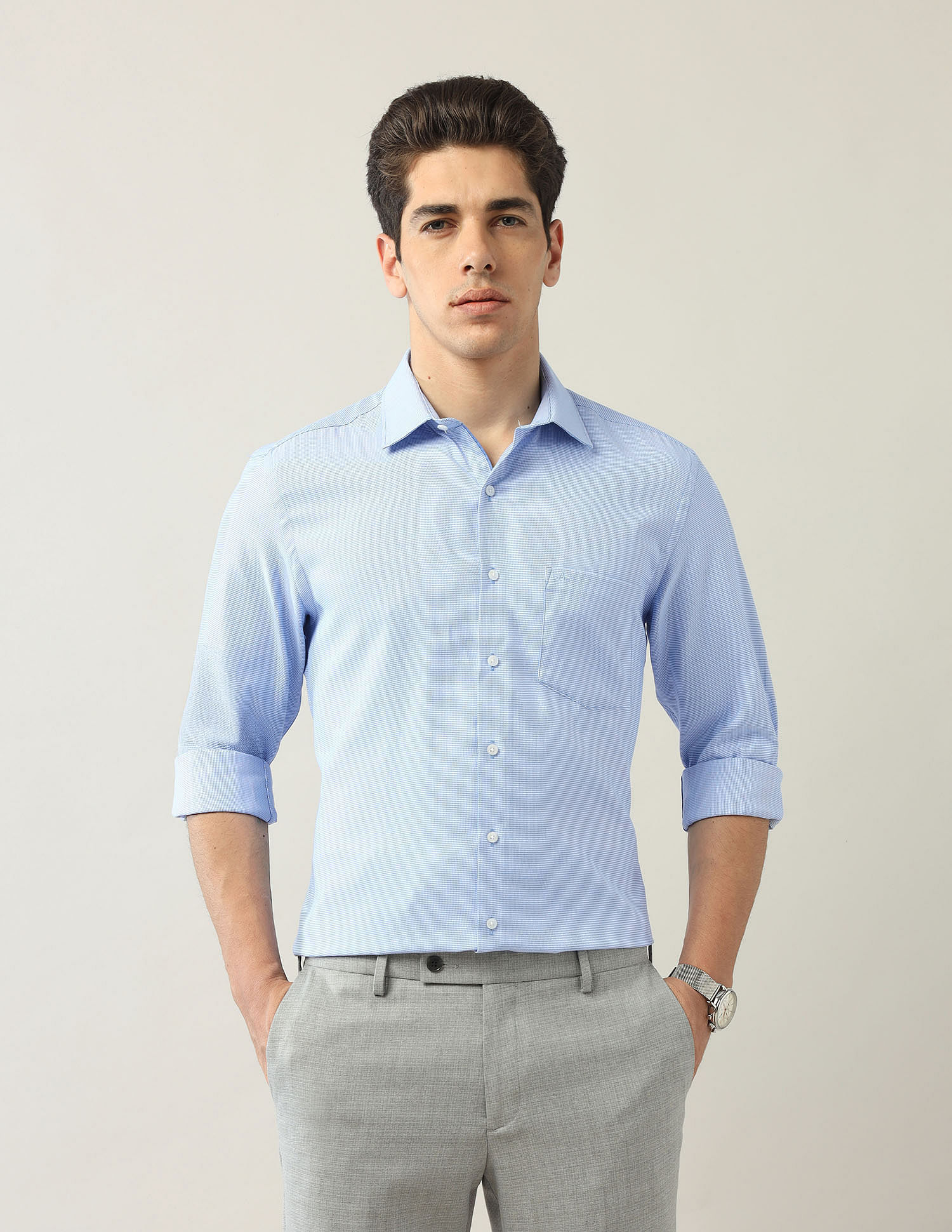 Arrow Textured Liberty Classic Fit Shirt
