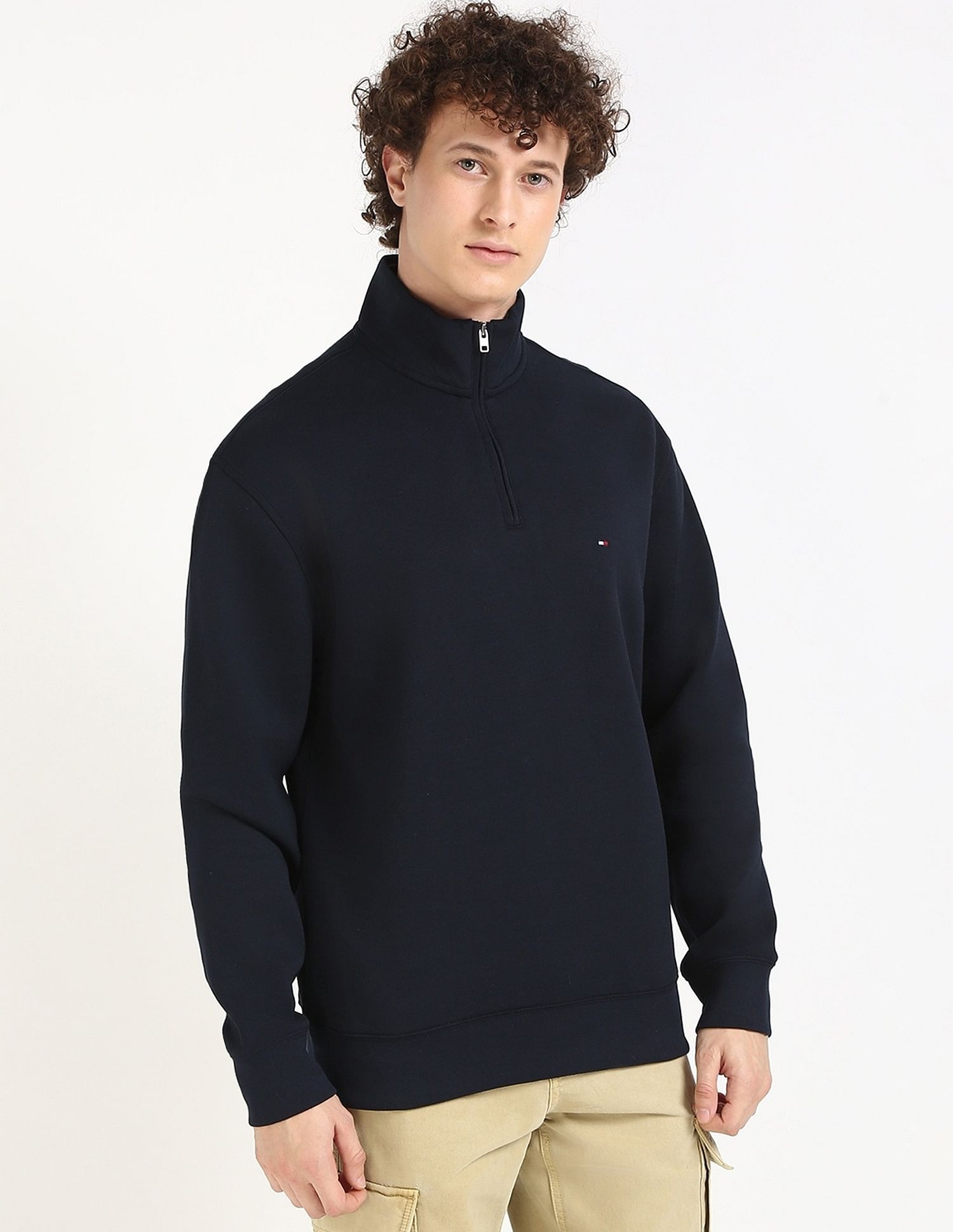 Tommy Hilfiger Solid Regular-Fit Cotton Sweatshirt