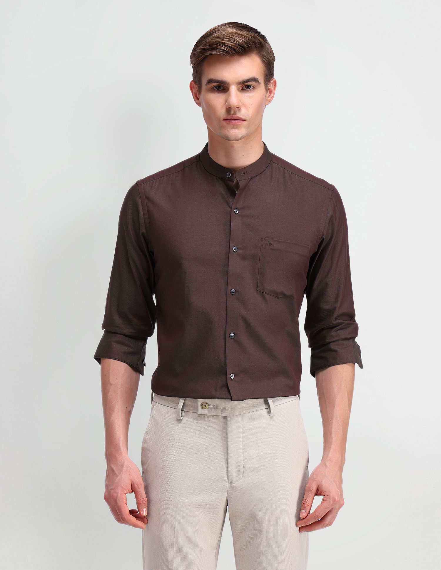 Arrow Manhattan Slim Fit Textured Shirt