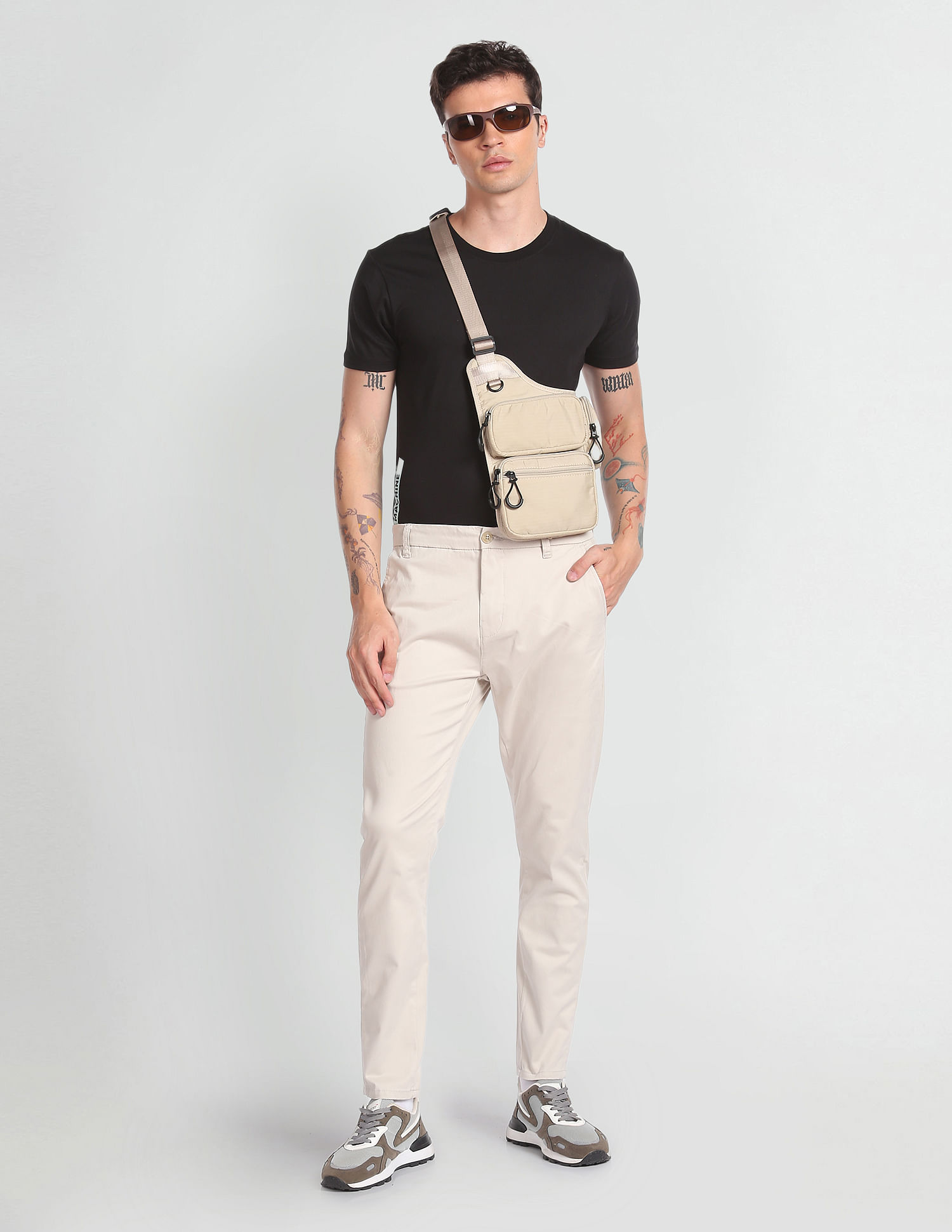 Flying Machine Mid Rise Slim Tapered Trousers
