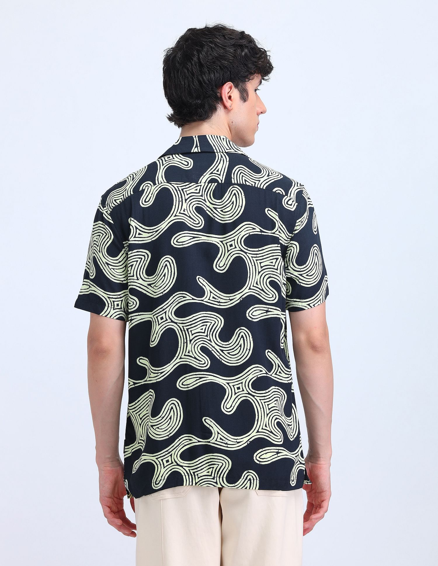 Flying Machine Abstract Pattern Regular Shirt