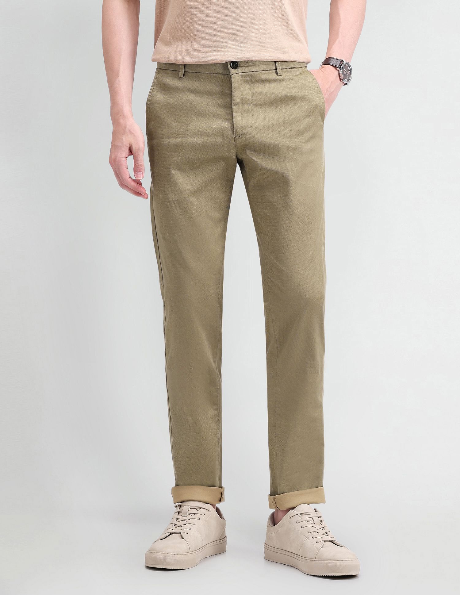 Arrow Sport Slim Fit Satin Trousers