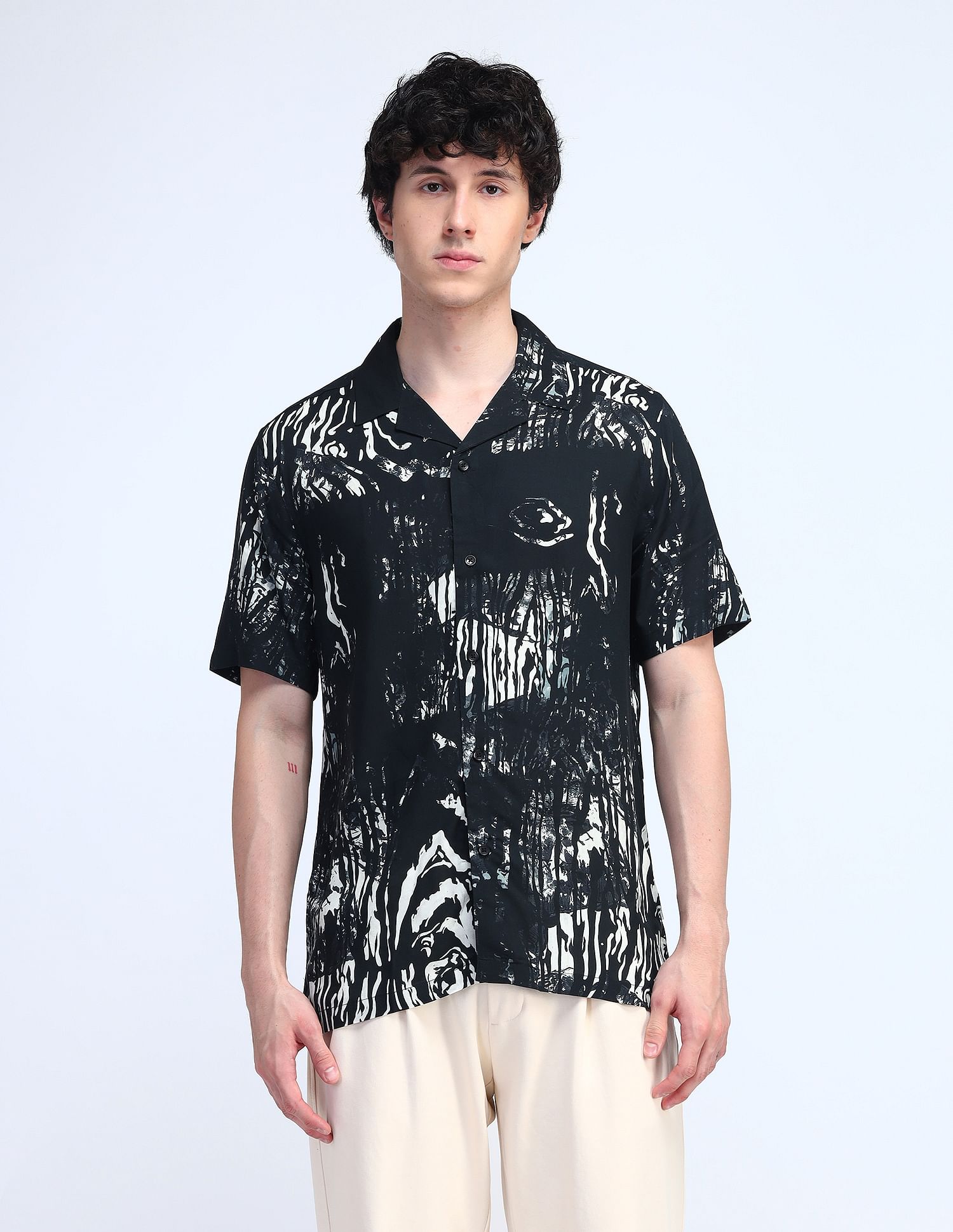 Flying Machine Printed Regular Fit Twill Shirt