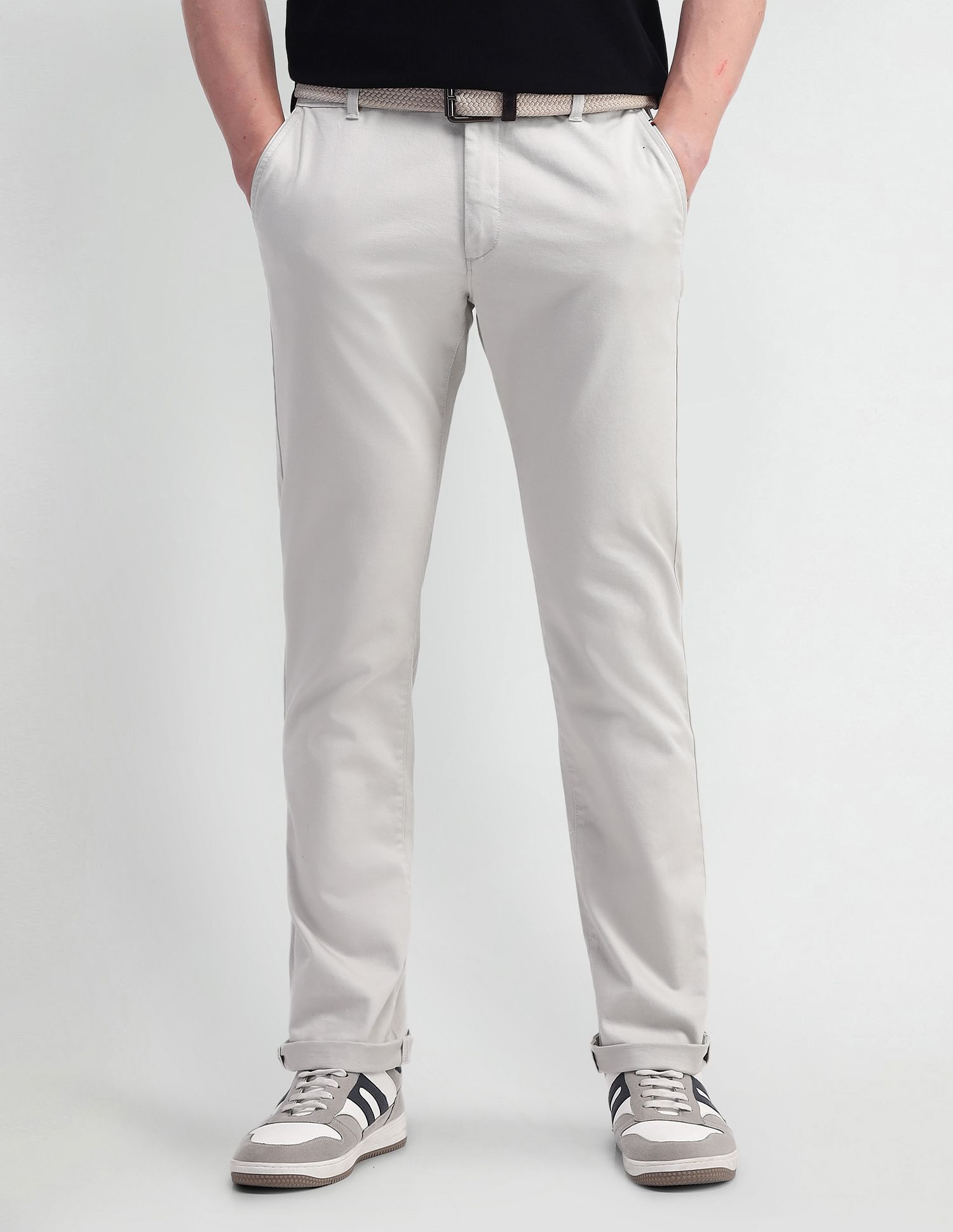 Arrow Sports Slim Fit Twill Trousers