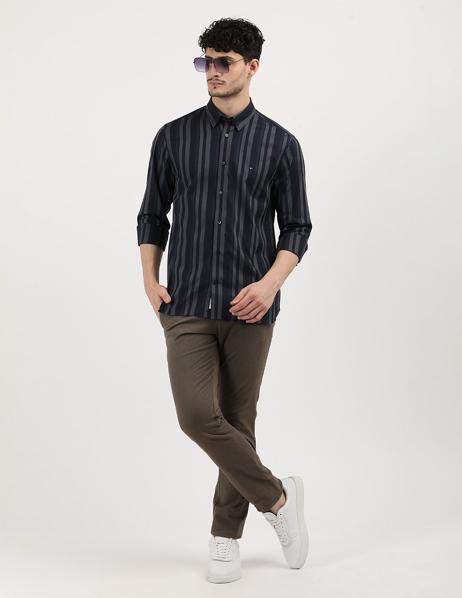 Tommy Hilfiger Twill Multi Striped Regular Fit Shirt