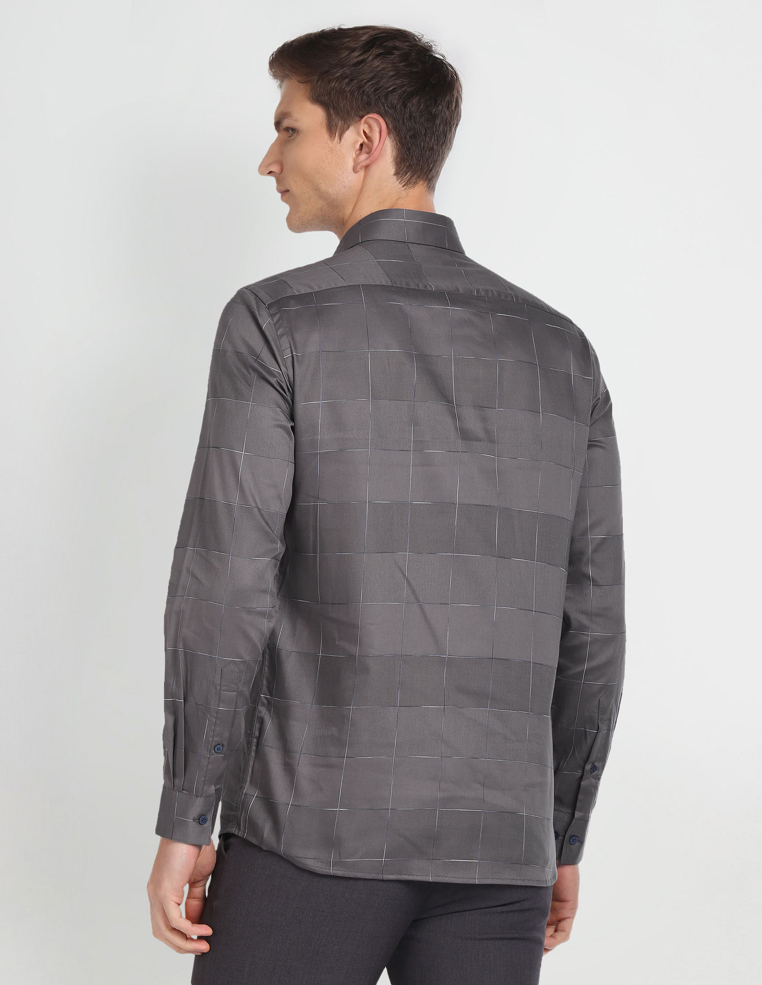 Arrow Newyork Windowpane Check Manhattan Slim Fit Shirt